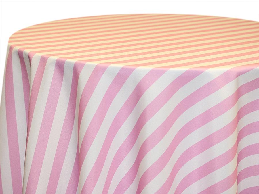 Pink and White Stripe Tablecloths