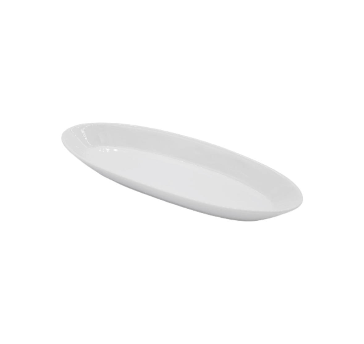 White Ceramic Oval Platter 16" x 6"