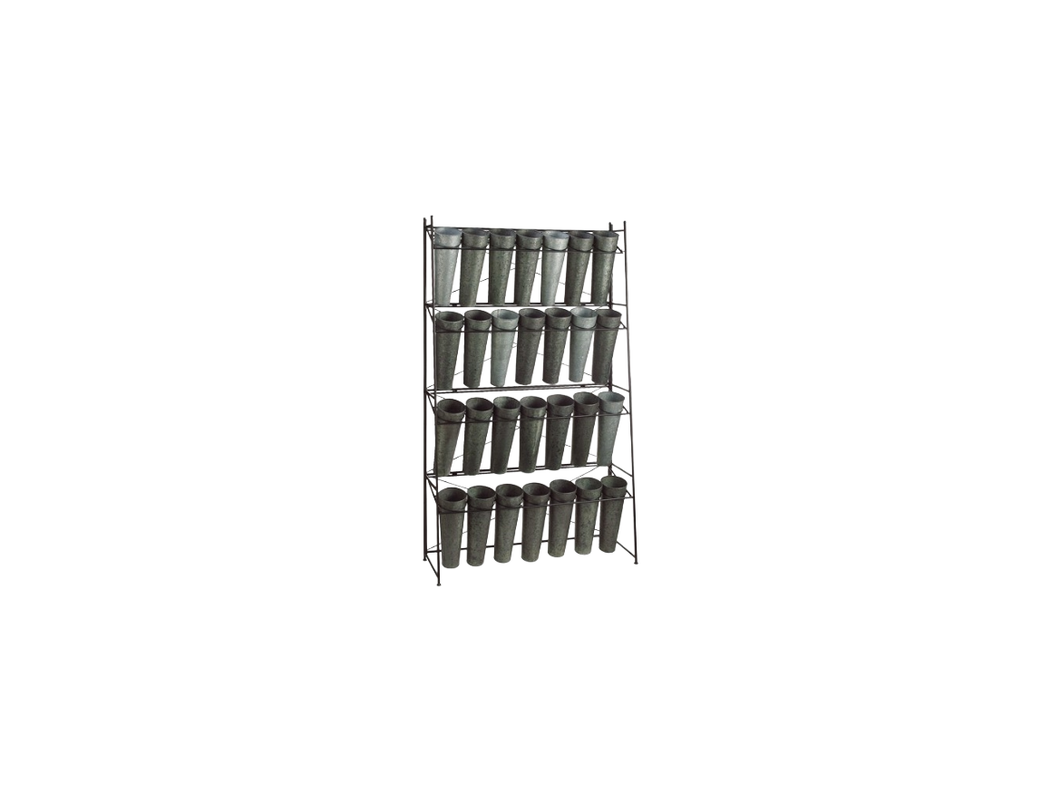 Floral Stand with 28 Galvanized Buckets