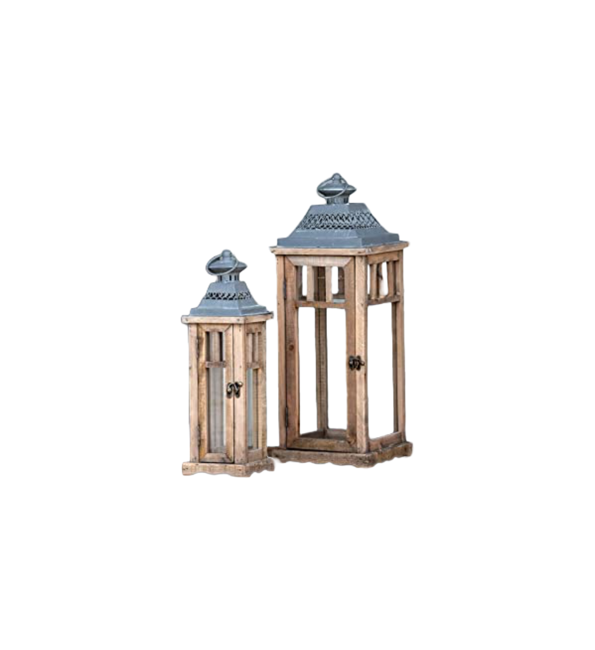 Window Pane Light Wood Lantern