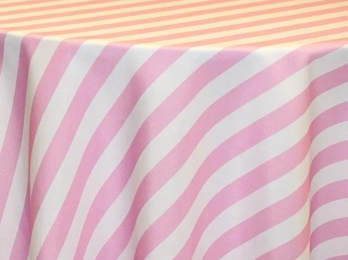 Pink and White Stripe Tablecloths
