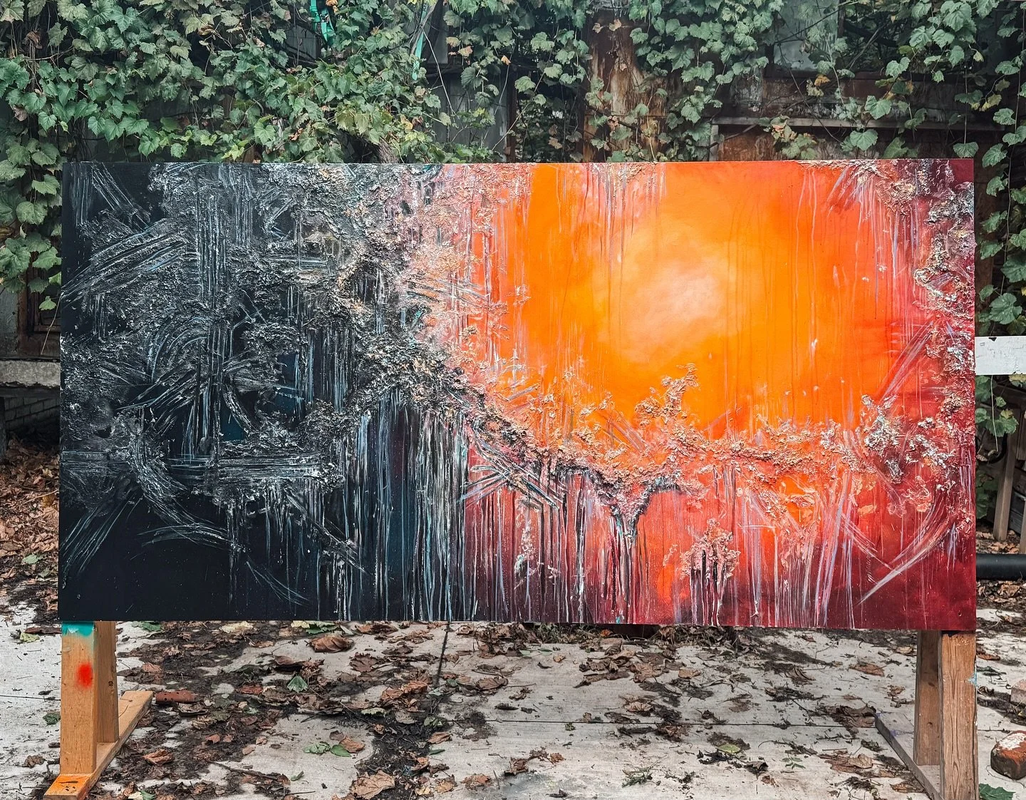 ✨some detail shots of &ldquo;Ember Bloom&rdquo; from last weekend 🙃
.
.
.
.
.
.
.
.
.
.
#art #artbusiness #artmakescbus #columbusart #614art #smallbusiness #614living #texture #supportlocal #artstudio #meettheartist #lifeincbus #muralfestival #textu