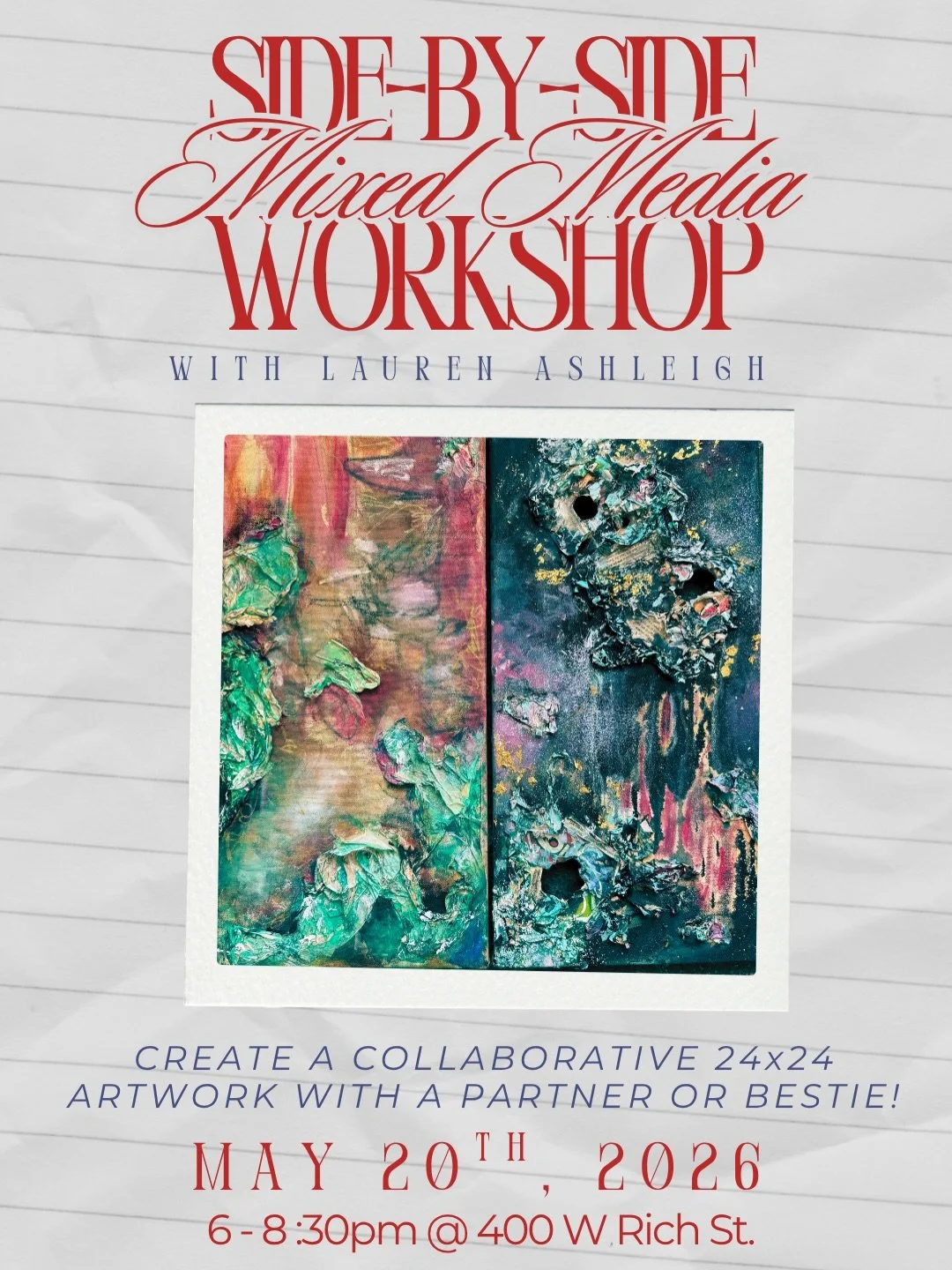 🎨 NEW WORKSHOP ALERT! 👯
🖤I&rsquo;m hosting a collaborative mixed media class where you and your person (partner, best friend, creative soulmate, whoever🫶🏻) will each paint your own canvas&hellip; and by the end, they&rsquo;ll come together as on
