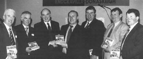 At the launch of the Kickhams Club History, left to right: Tom Hayes (Secretary), Seamus O'Dwyer (Chairman), Peter Quinn (who launched the book), J.J. Kennedy (author), Donal Shanahan (County Chairman), Sean Fogarty (Vice Chairman, Munster Council) and James O'Donnell (West Board Chairman)