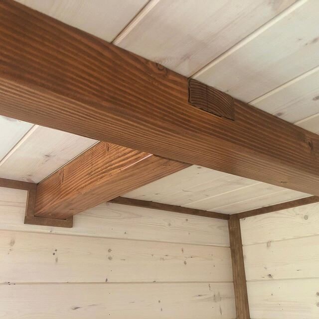 Details on this tiny include all oiled bronze fixtures and hardware. Solid fir interior doors, notched for beams supporting lofts, quartz countertops, fully cedar lined bath with cedar shelves, lots of storage wherever I could fit it and of course mu