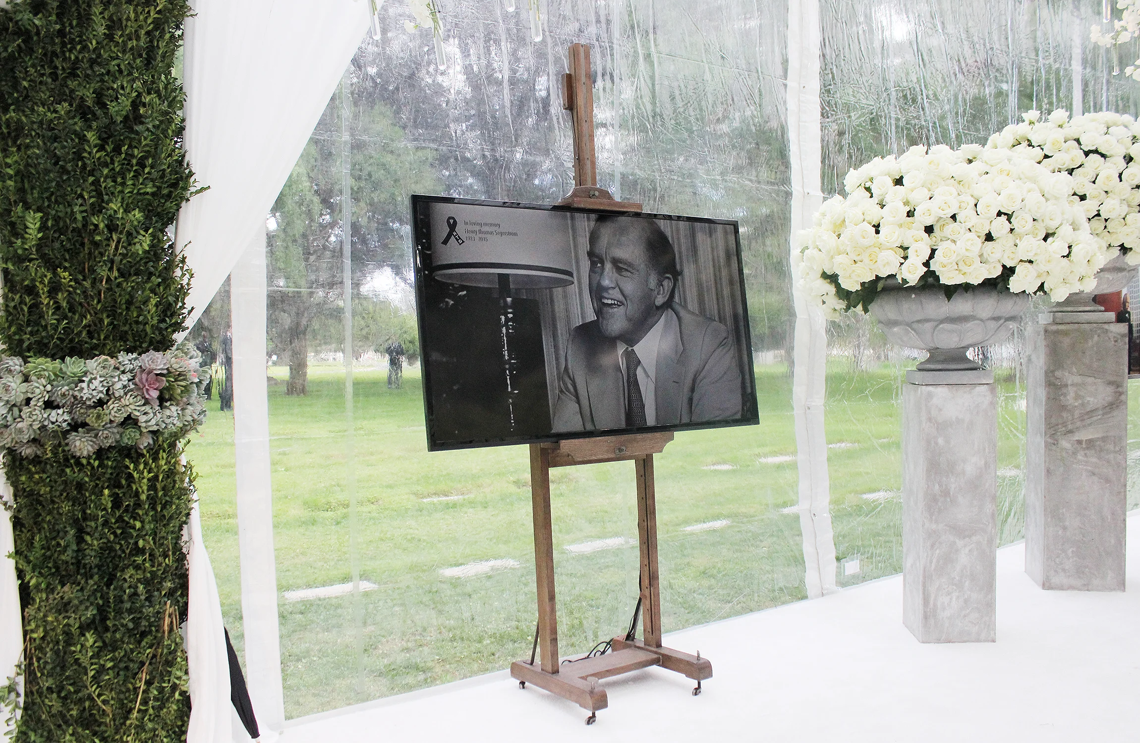 LCD Screen on Wooden Easel