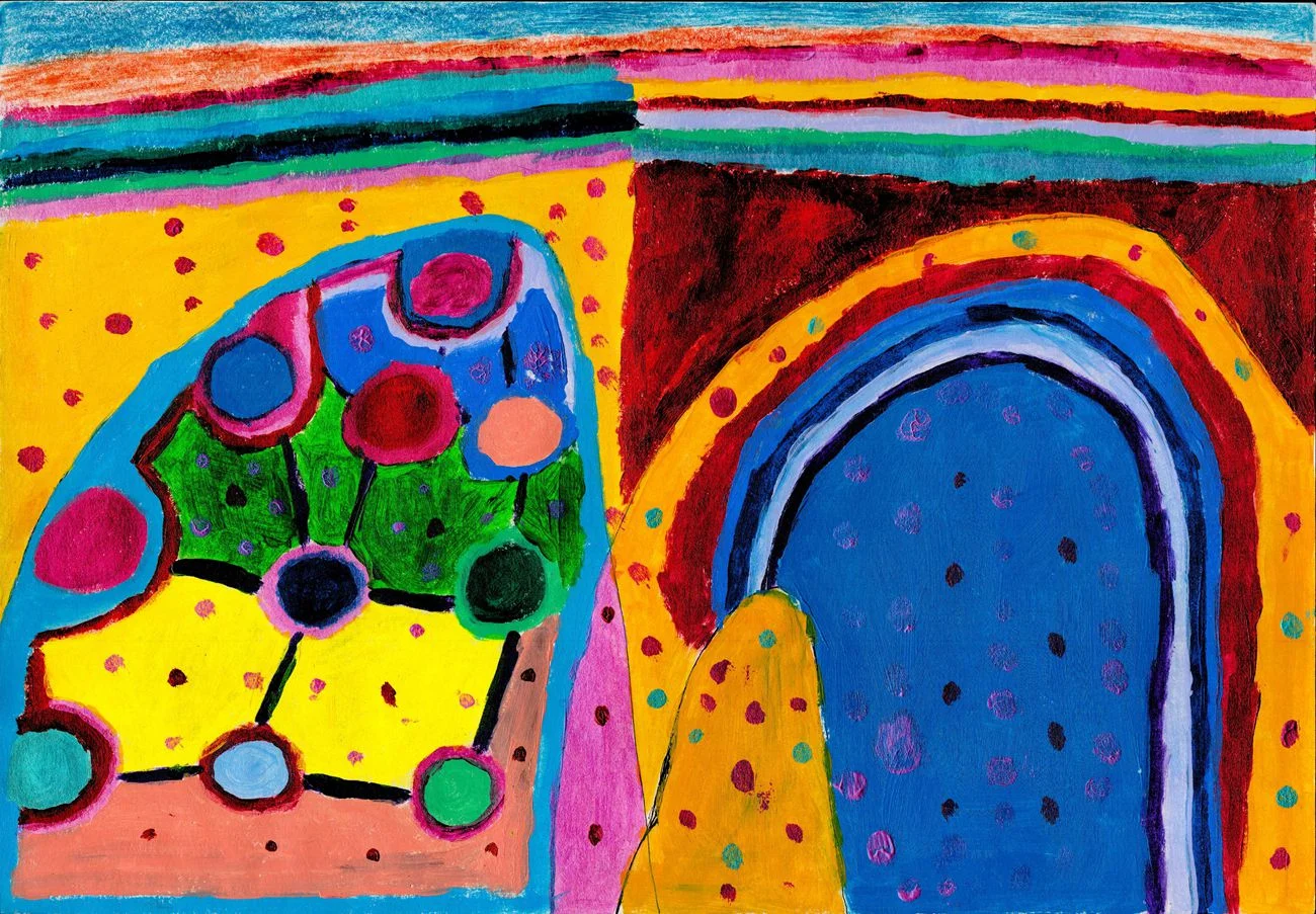婷婷(精神障碍)，任意门，2016，纸上丙烯，29.5×44cm.jpg