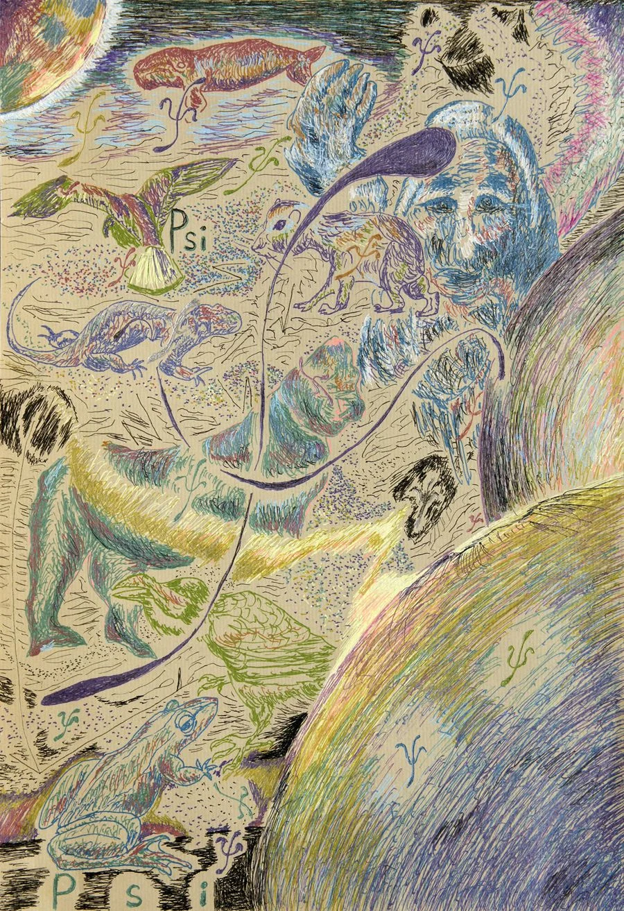 本木健，Psi（心）之诸相，1999，纸上彩铅，39.4×27.1 ㎝.jpg