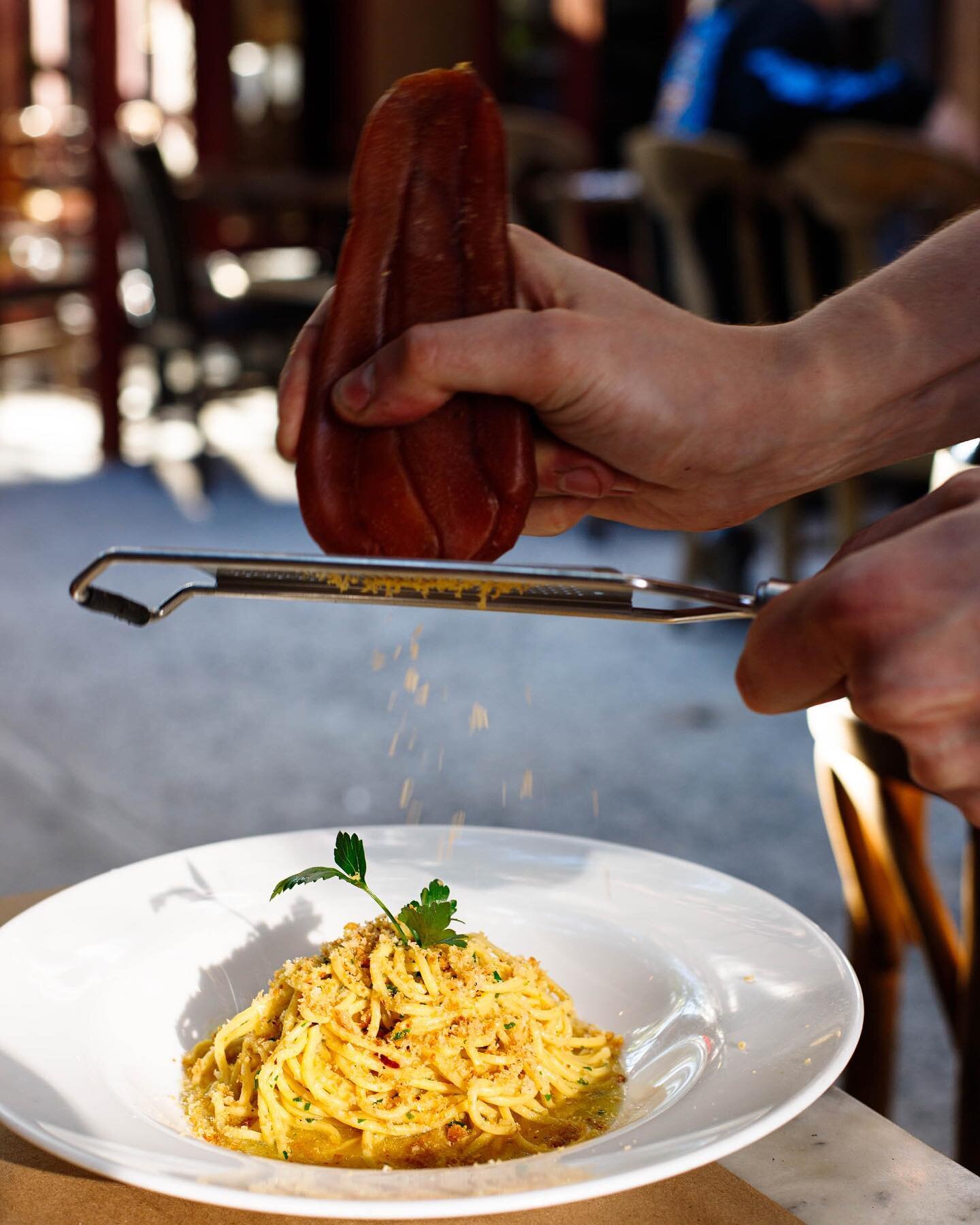 Nothing screams &ldquo;summer&rdquo; better than a good plate of spaghetti with a generous load of bottarga!  Ours is the superior one in NYC! 🍝❤️🍷 photo by @tinabfoto