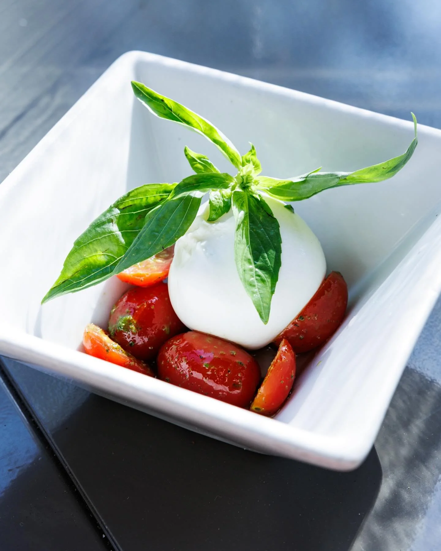 Some days basics is all we need! 🍅 + burrata! ❤️❤️❤️