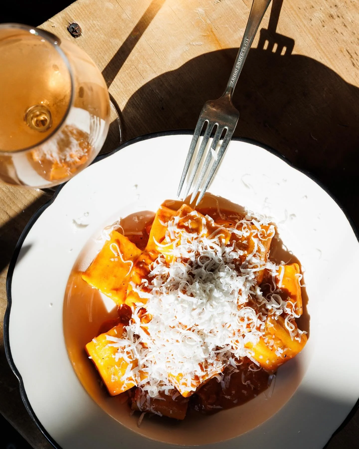 Nothing makes us happier than a delicious bowl of pasta which also tastes divine.  Have you had our &ldquo;Pacchero Al Sancho&rdquo; at Fiaschetteria West?  Tasty tomato sauce with pig cheek and ricotta salata!  Doors open 5:30 pm, first come first s