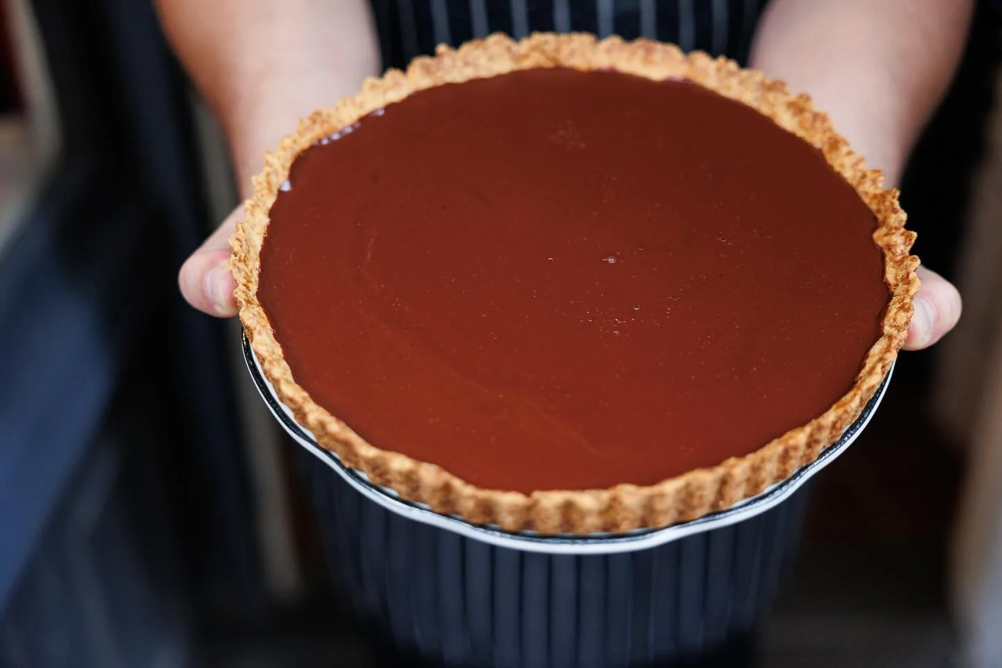 Guess what!  We have chocolate tarts!  Run to Fiaschetteria West!  Doors open 5:30 pm! 🍫 🍷