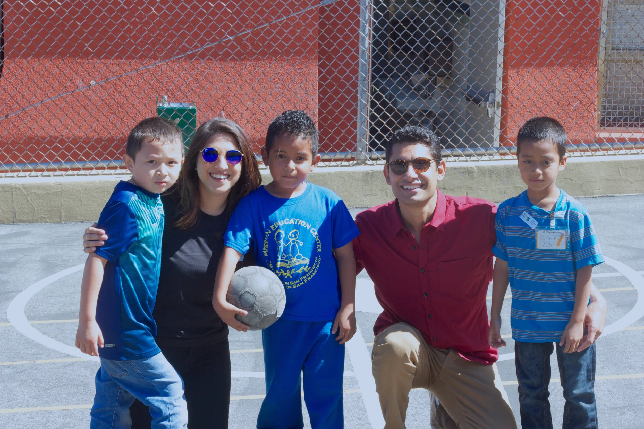 Pictured is Sarah Ahmed from Uber and Co-founder Vishal Sharma from Immigranted after an intense soccer match with these future stars 