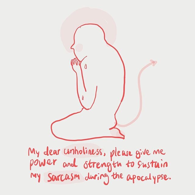 Stay pious 🌟 #doodle #2020 #souldrool #pray #sarcasm #apocalypse
