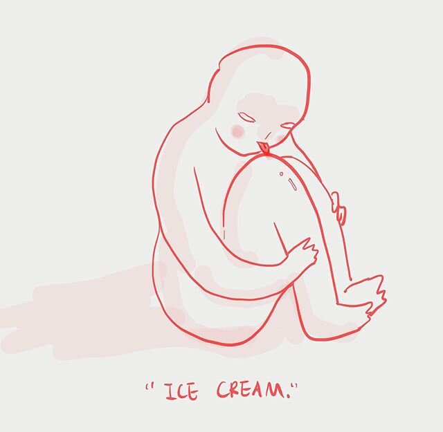 Always a lonely gourmet #doodle #2020 #souldrool #icecream #knee #slurp
