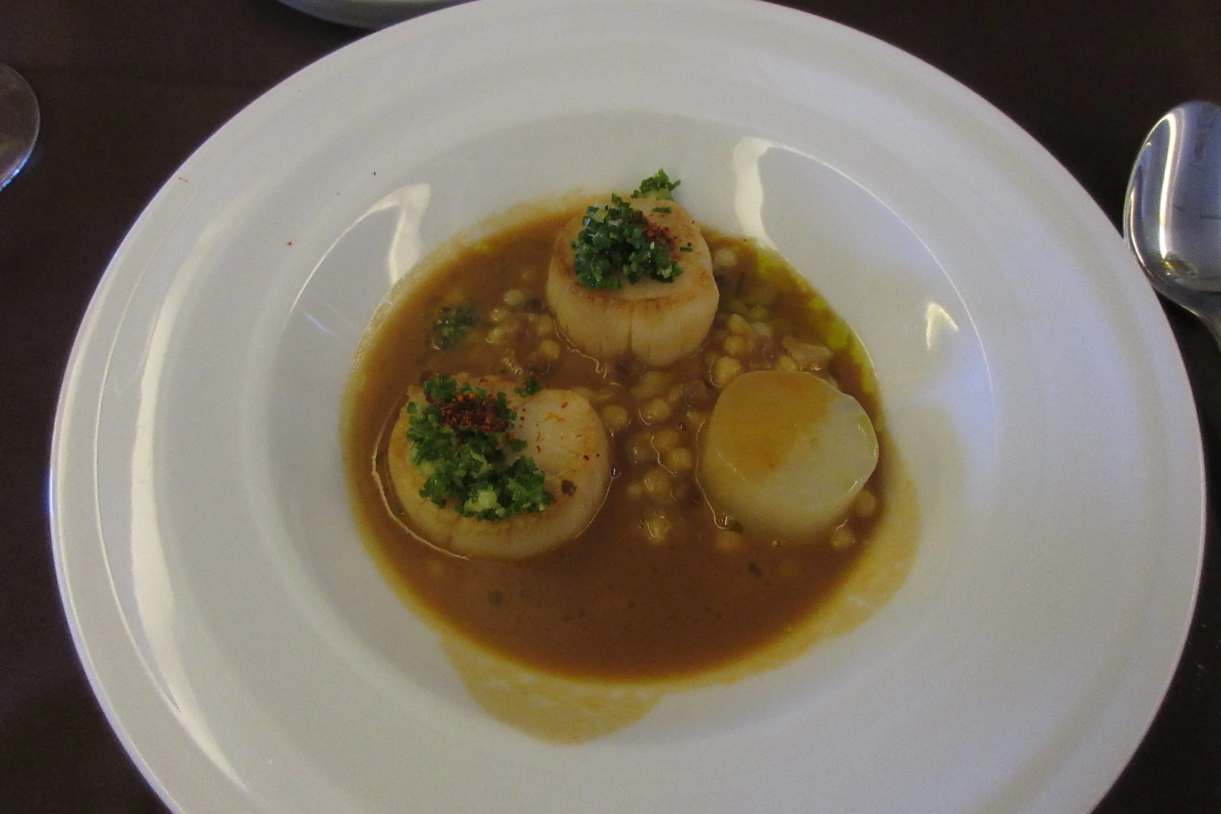 Japan Airlines First Class – Scallop risotto