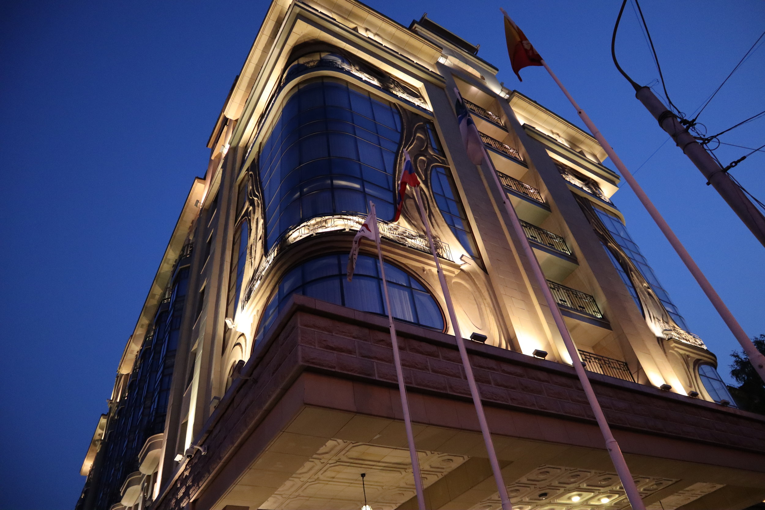 Marriott Novosibirsk – Exterior by night