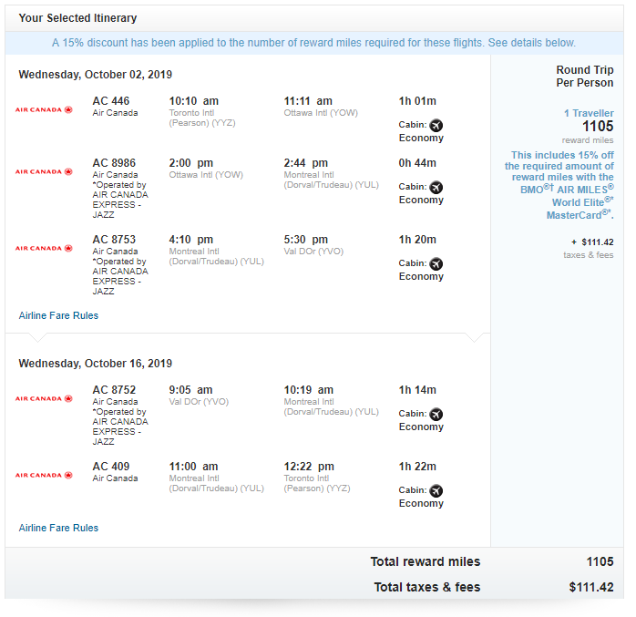 air miles travel flight search