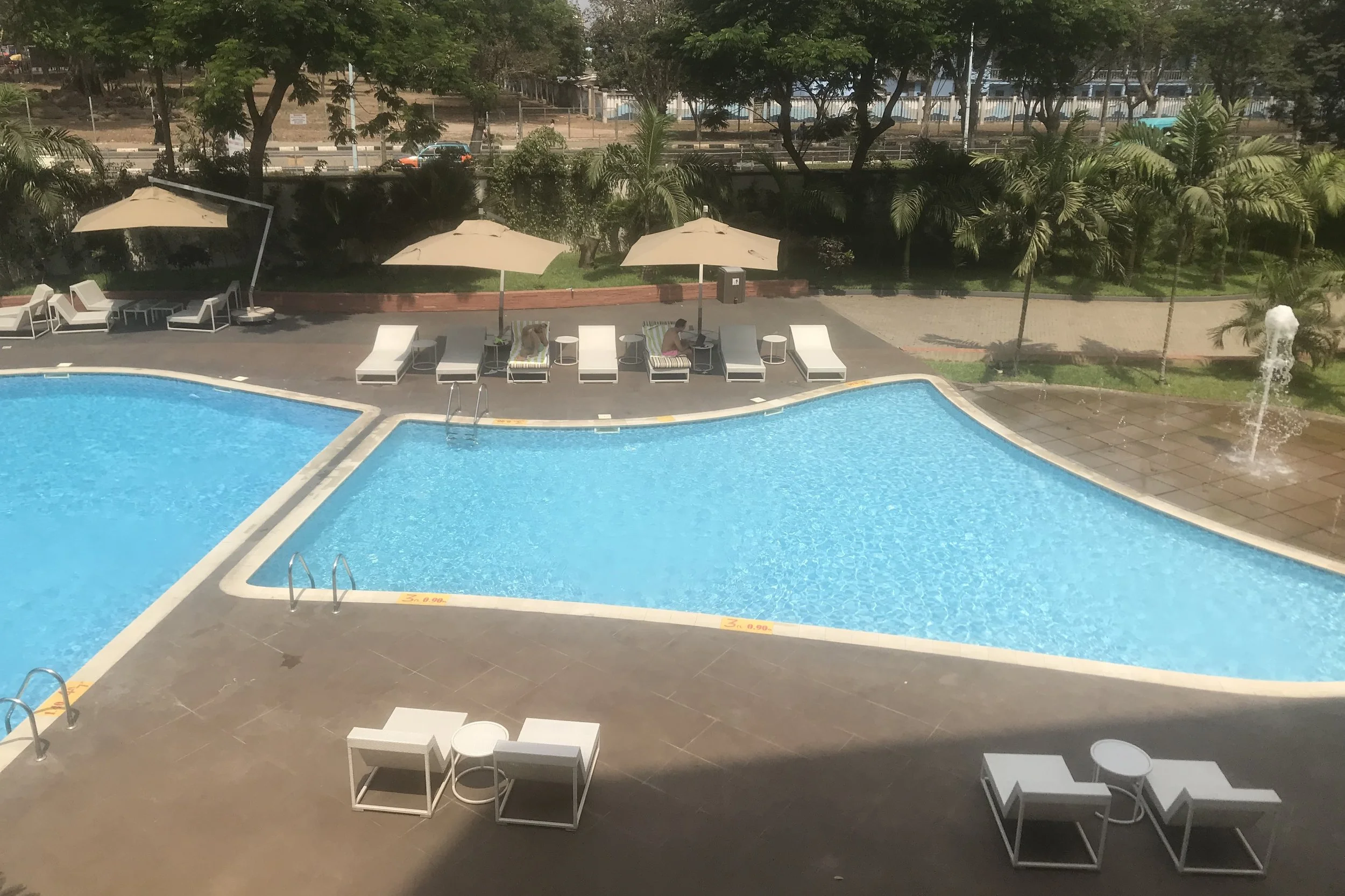 Marriott Accra – Executive Lounge view of pool area