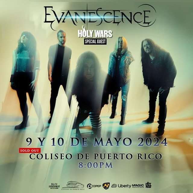 A true pinch me moment - we&rsquo;re supporting @evanescenceofficial next week for TWO nights - May 9 and 10 - in San Juan, PR at Coliseo de Puerto Rico. May 9 is sold out but tickets still available for May 10🖤⚡️
