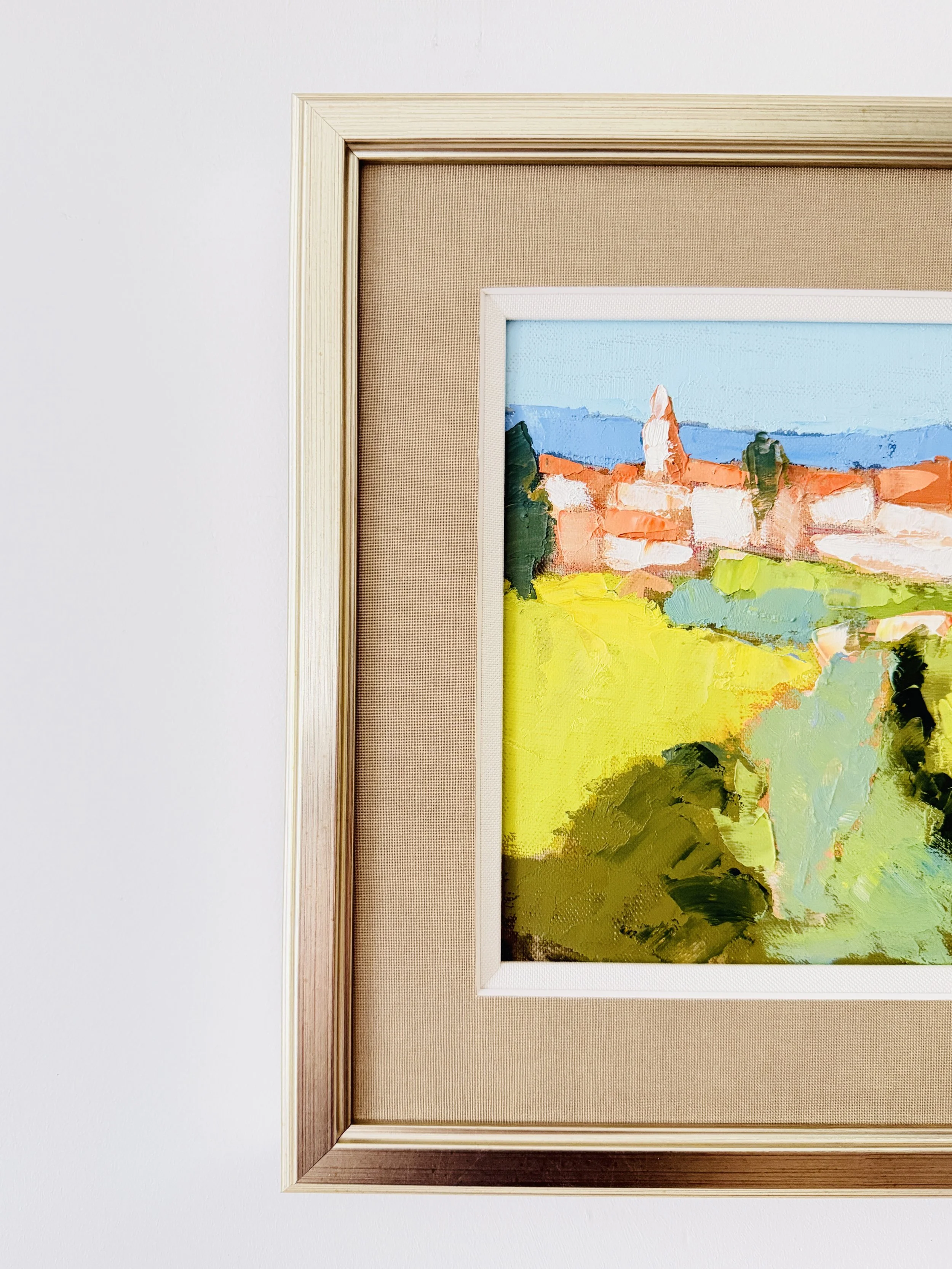 MATERI(A)NTIQUES SMALL FRENCH VILLAGE LANDSCAPE PAINTING 448-A(3).jpg