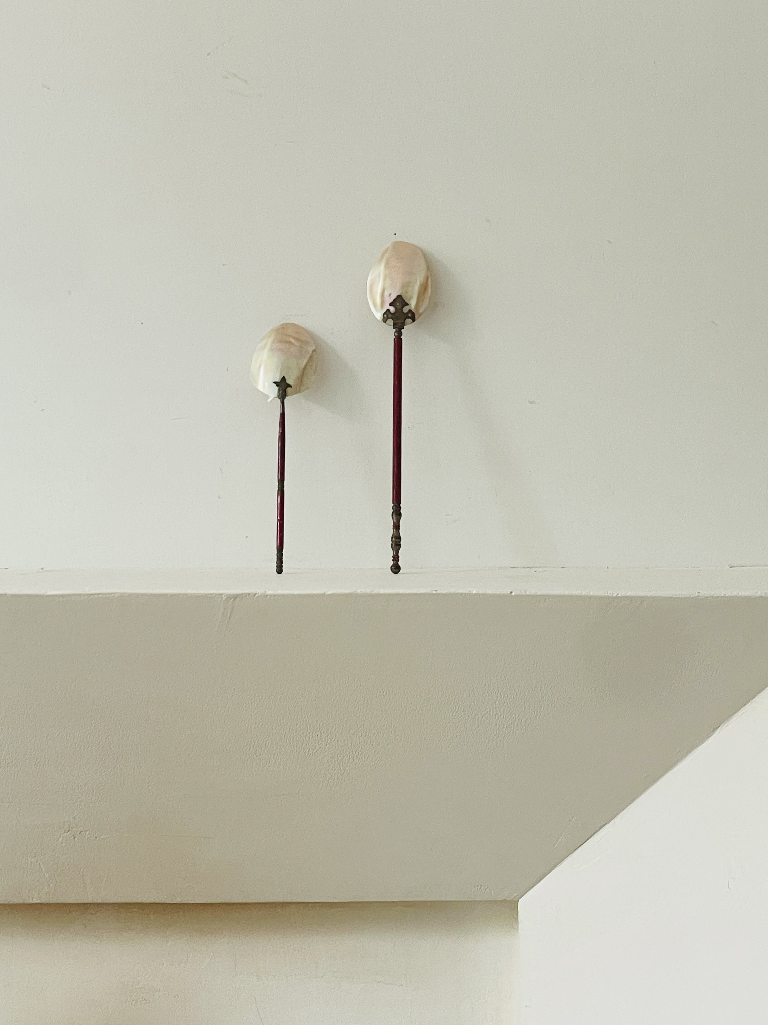 MATERI(A)NTIQUES MOTHER OF PEARL, BRASS AND LACQUERED BRASS SERVING SPOONS(2).jpg