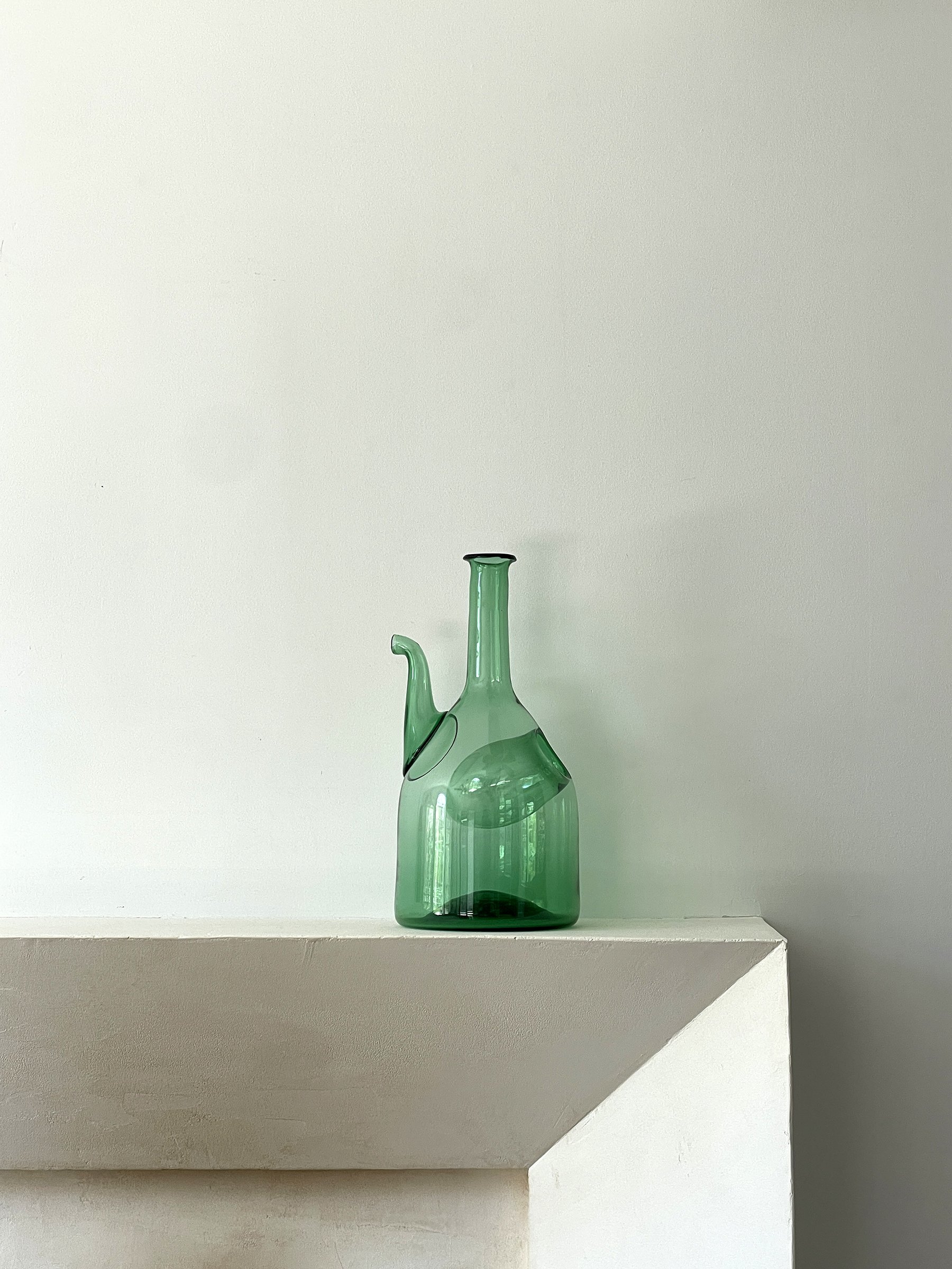 MATERI(A)NTIQUES LARGE GREEN GLASS PITCHER(4).jpg