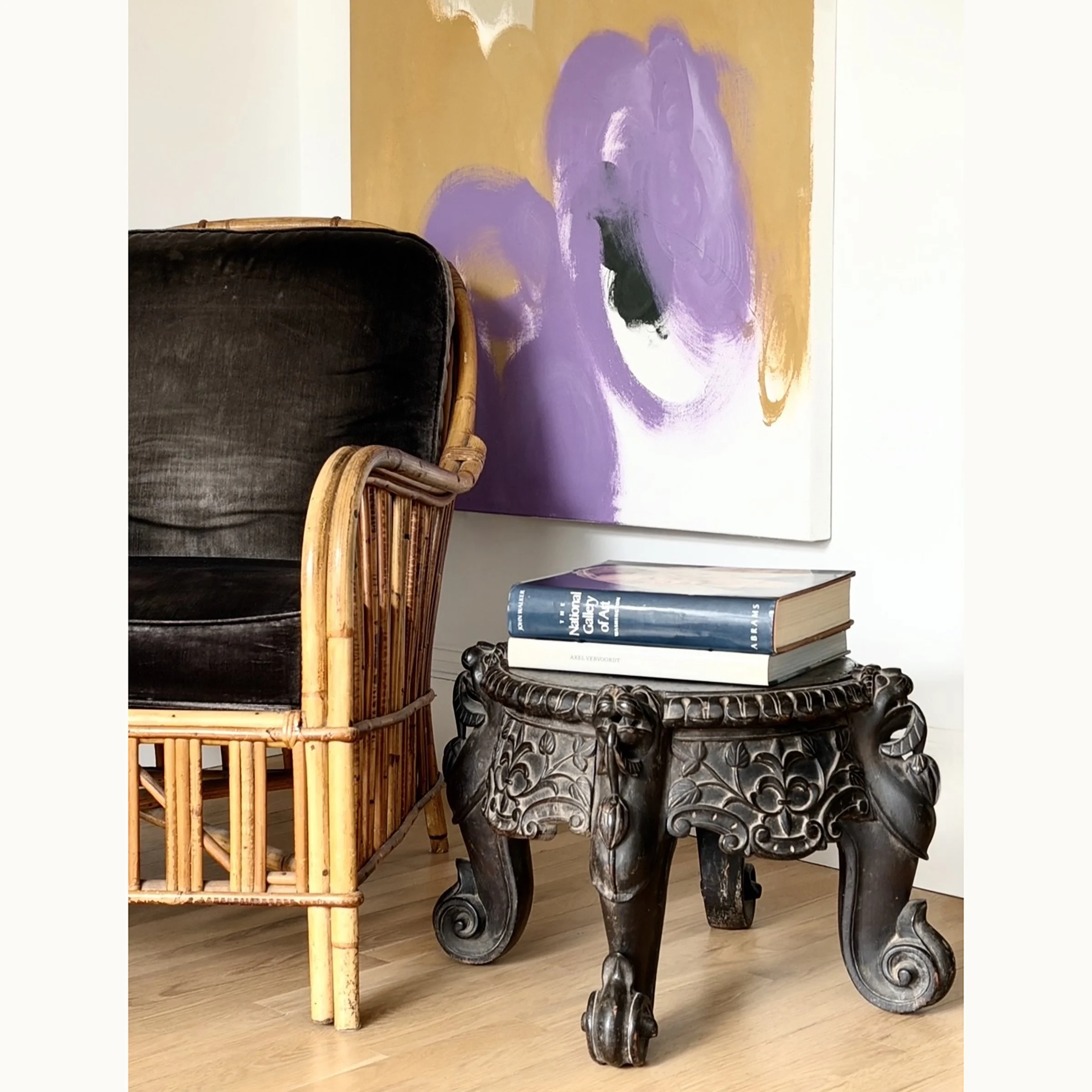 MATERI(A)NTIQUES CARVED WOODEN FLOWER AND DRAGON OCCASIONAL TABLE 253-A