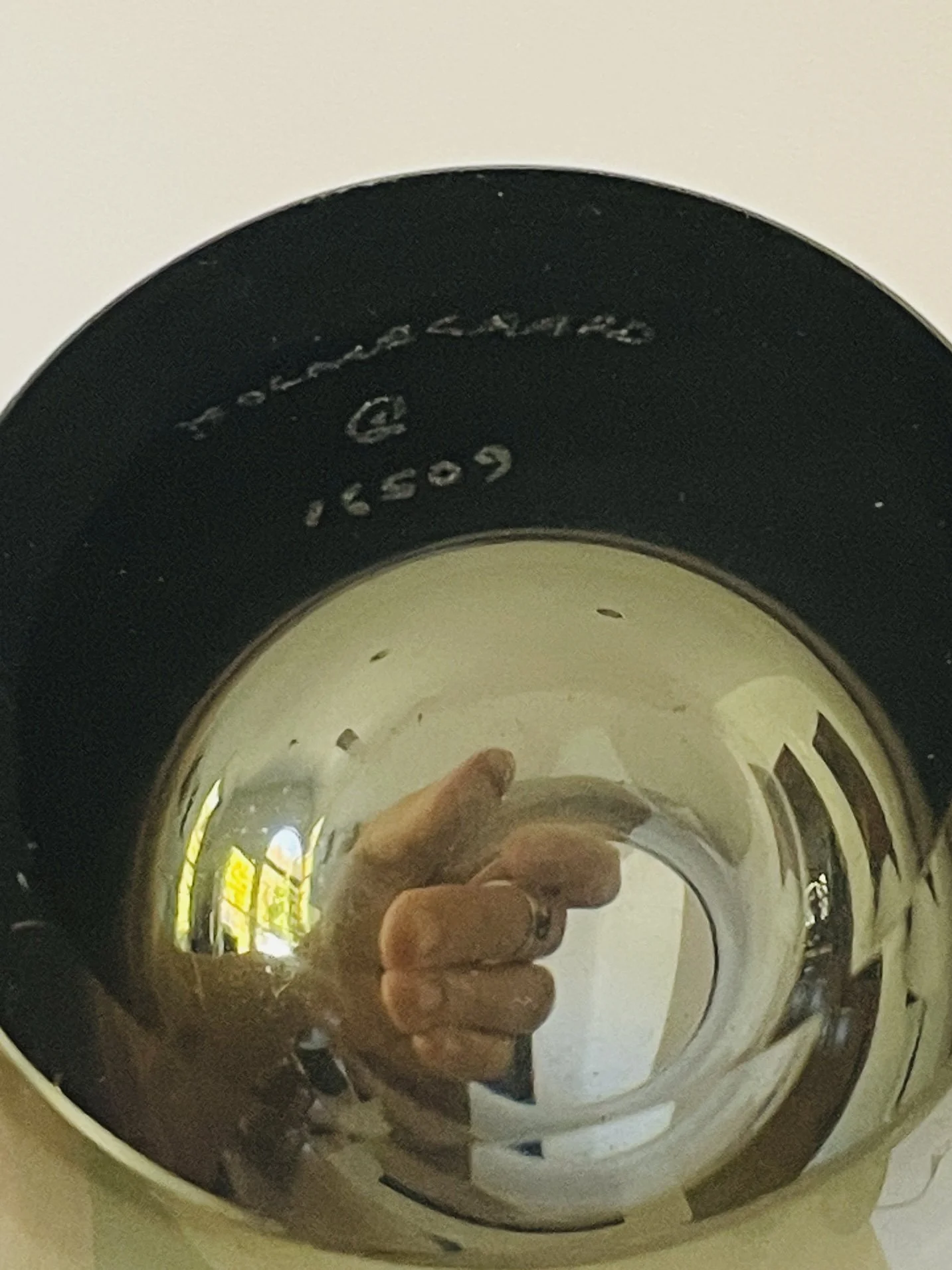 MATERI(A)NTIQUES MEDIUM BRONZE MID CENTURY OVOID BLOWN GLASS VASE(4).jpg