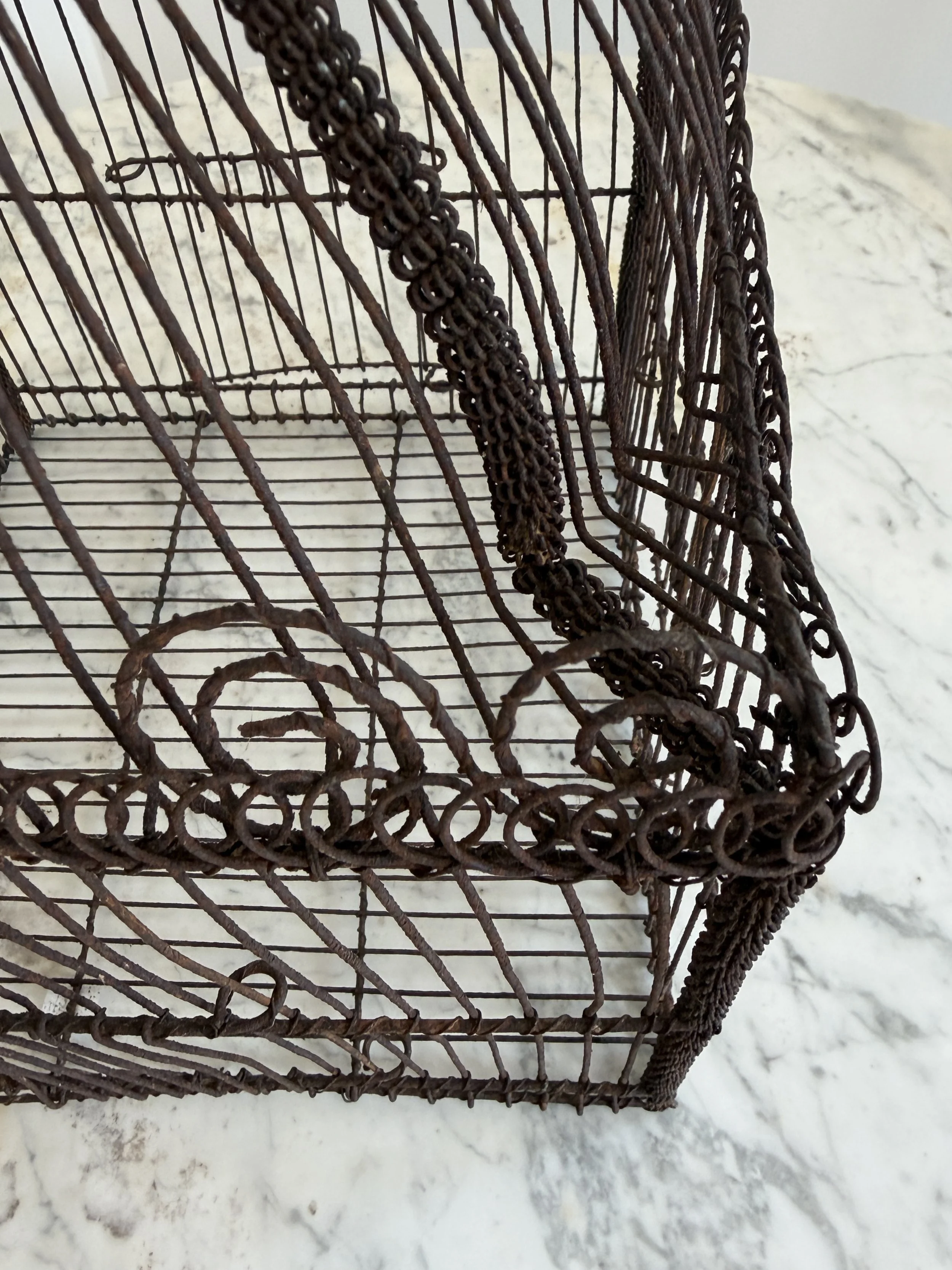 MATERI(A)NTIQUES LARGE WIREWORK BIRD CAGE WITH HANGING LOOP(4).jpg
