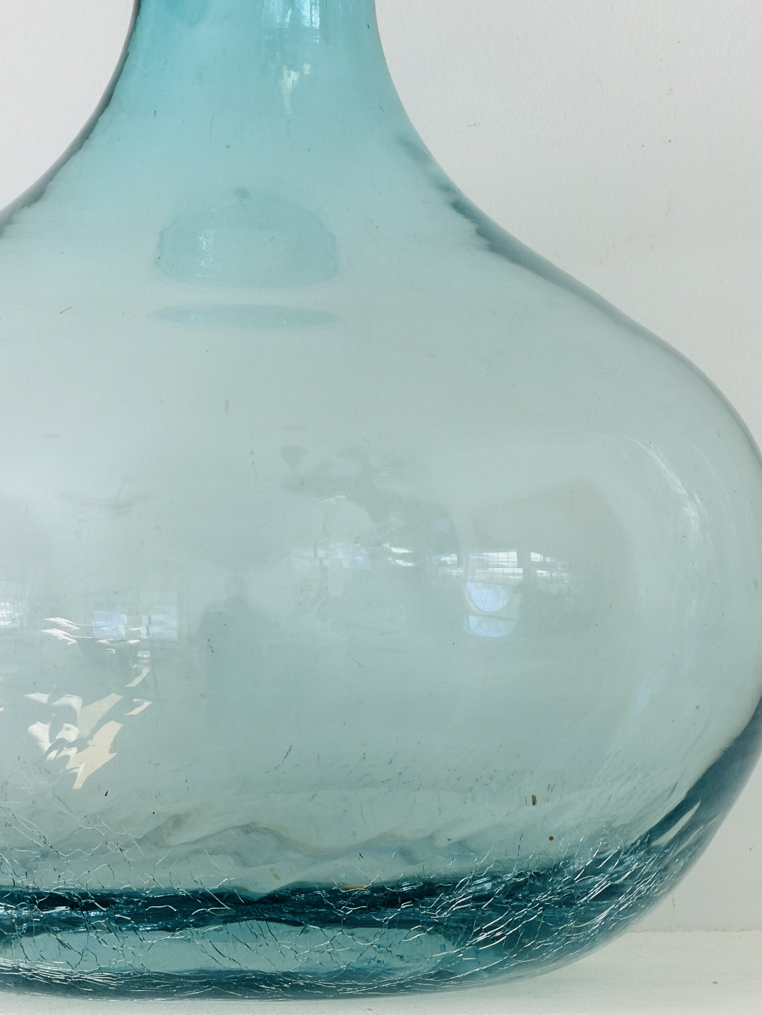 MATERI(A)NTIQUES LARGE AQUA TEARDROP CRACKLED BLOWN GLASS VASE.3.jpg