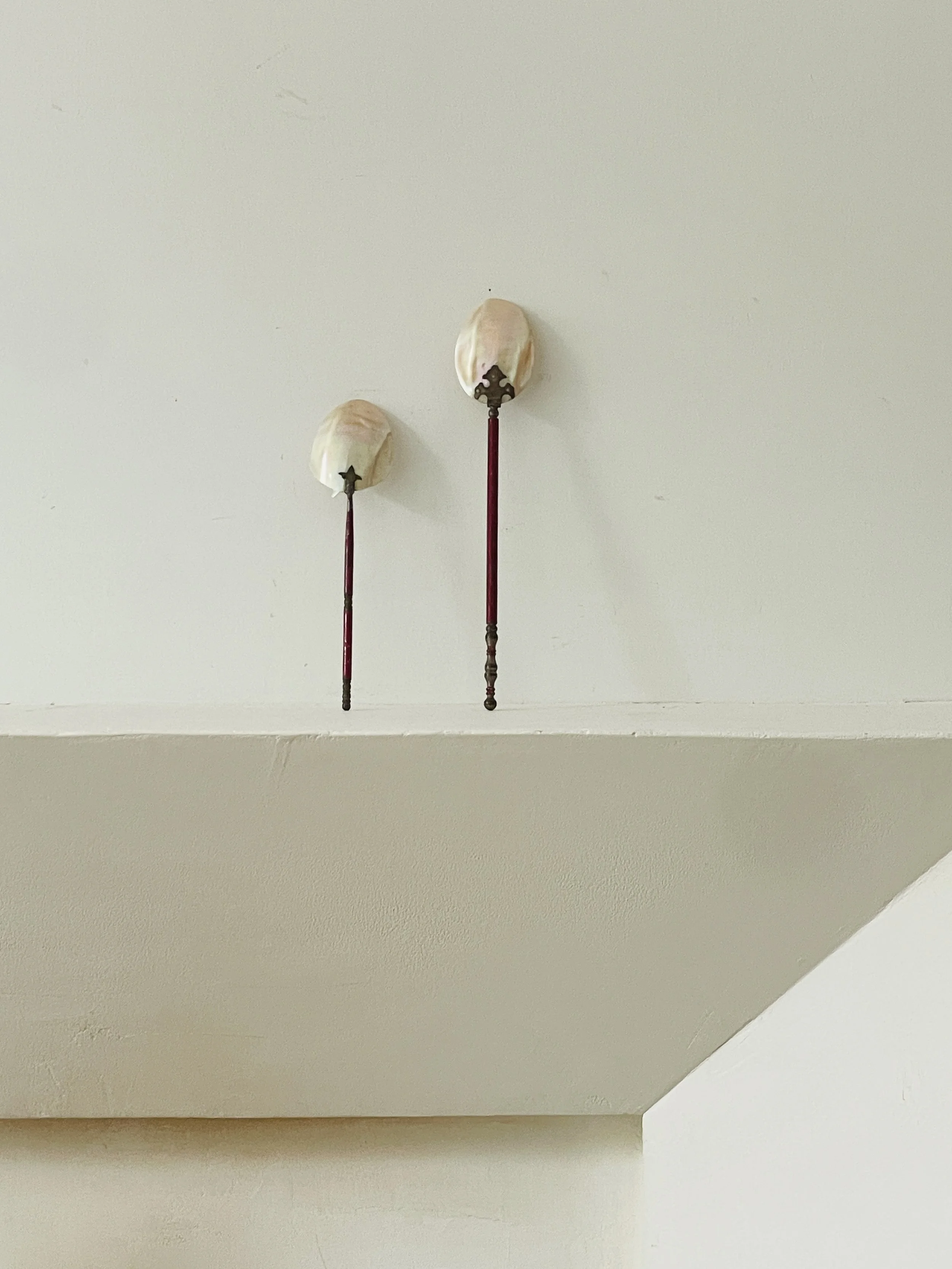 MATERI(A)NTIQUES MOTHER OF PEARL, BRASS AND LACQUERED BRASS SERVING SPOONS(2).jpg