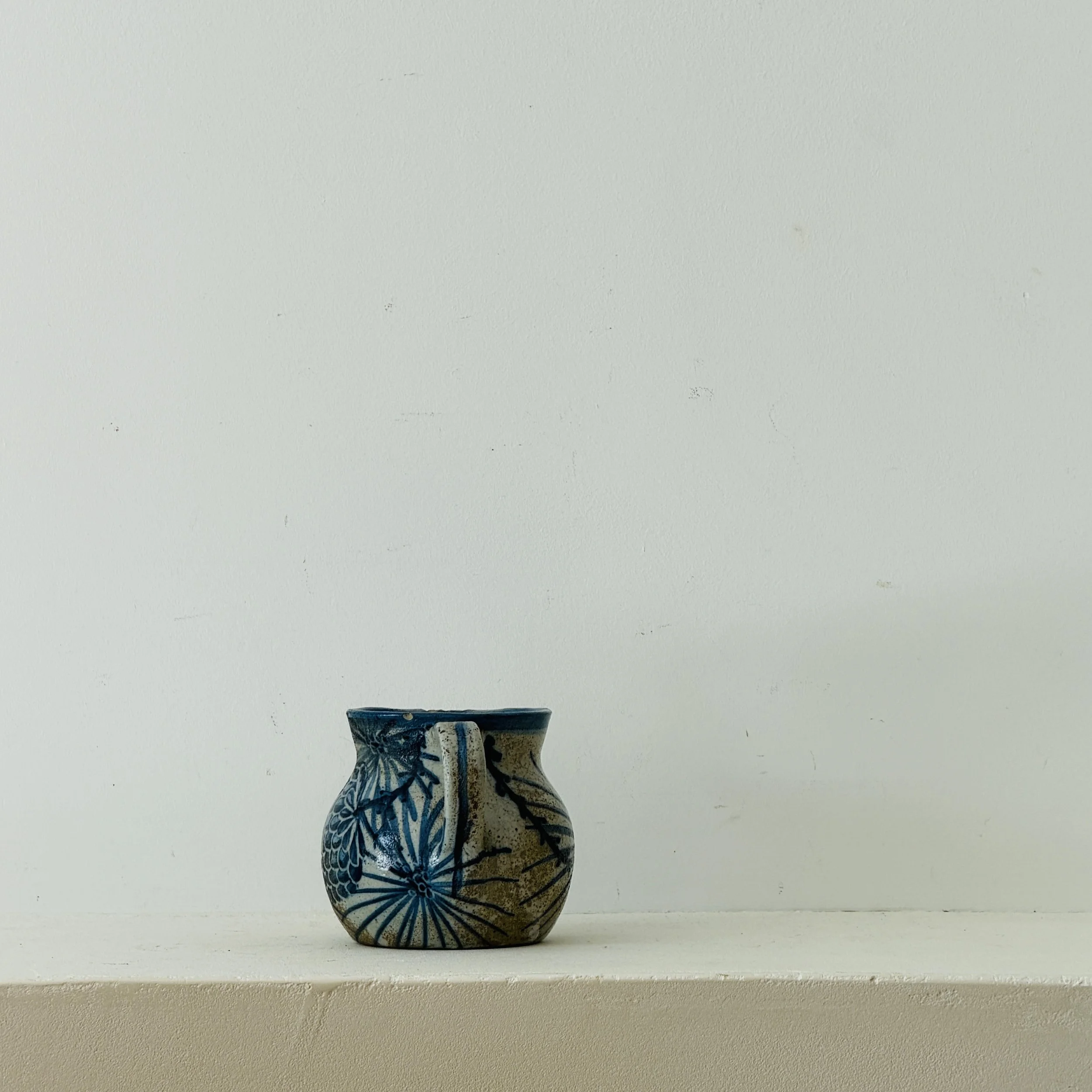 MATERI(A)NTIQUES SMALL INDIGO : STONEWEAR CERAMIC PITCHER.4.jpg
