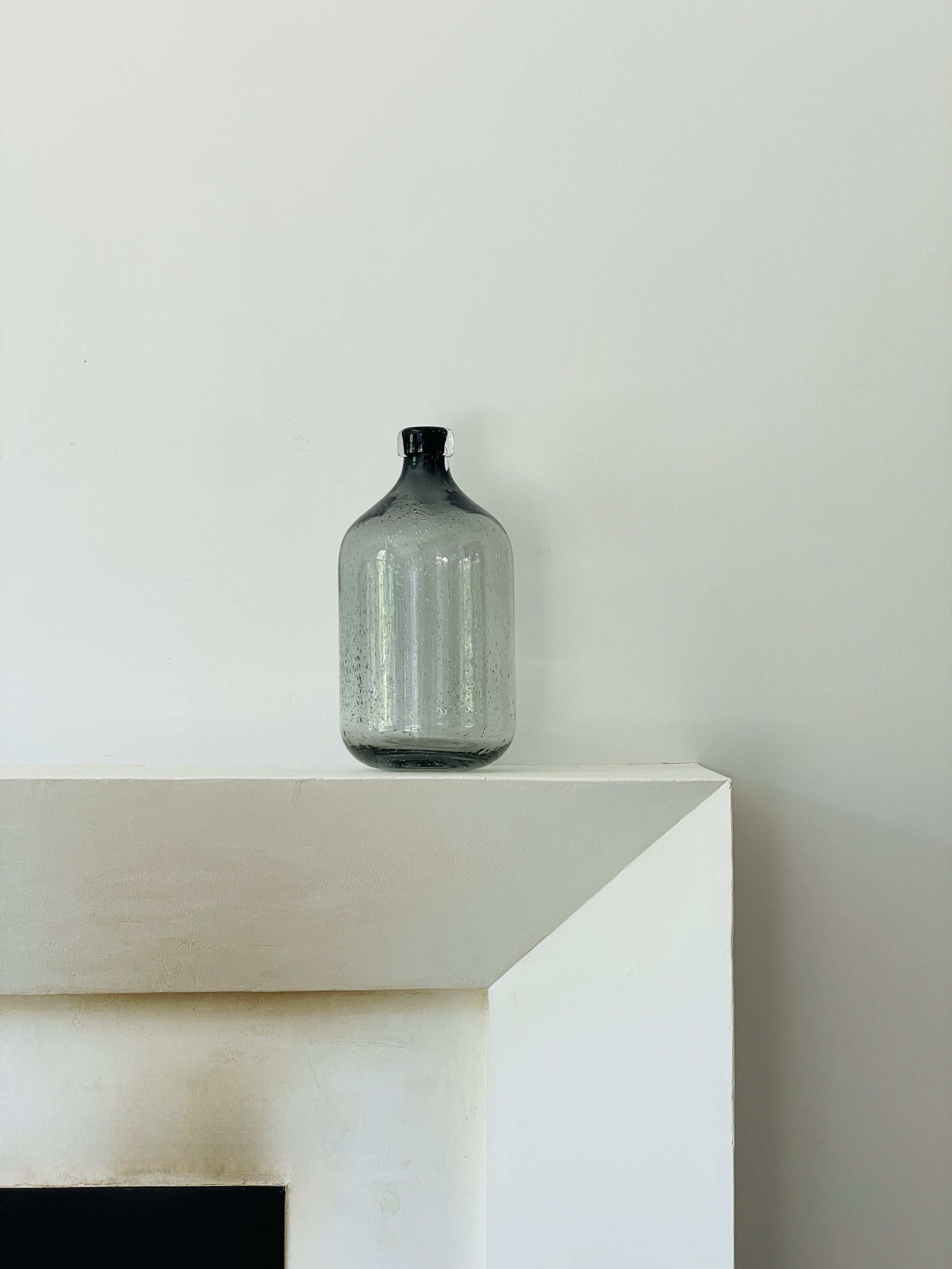 MATERI(A)NTIQUES LARGE CHARCOAL BLOWN GLASS JUG WITH AIR BUBBLES.jpg