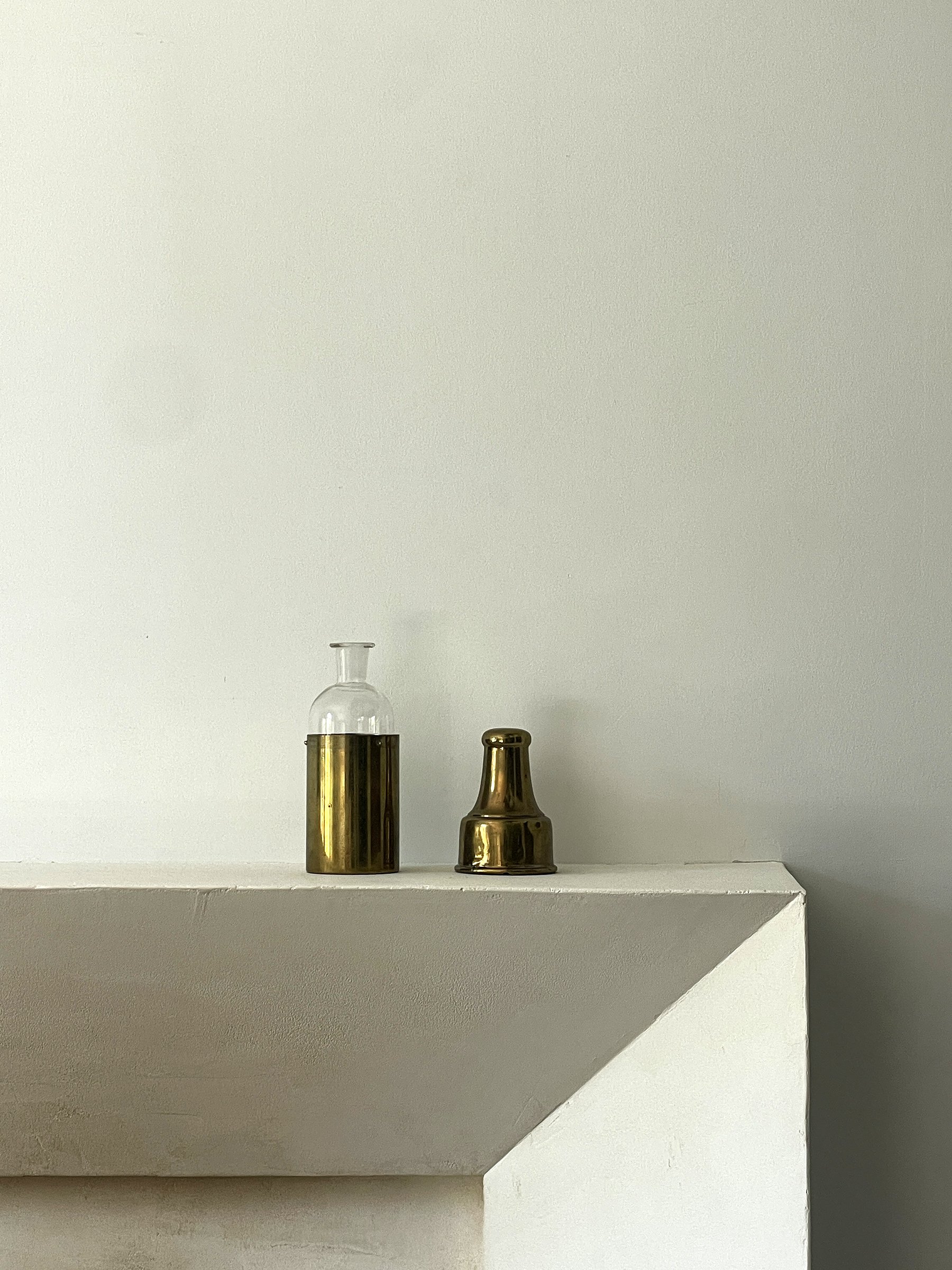 MATERI(A)NTIQUES GLASS DECANTUR AND BRASS COVER.jpg