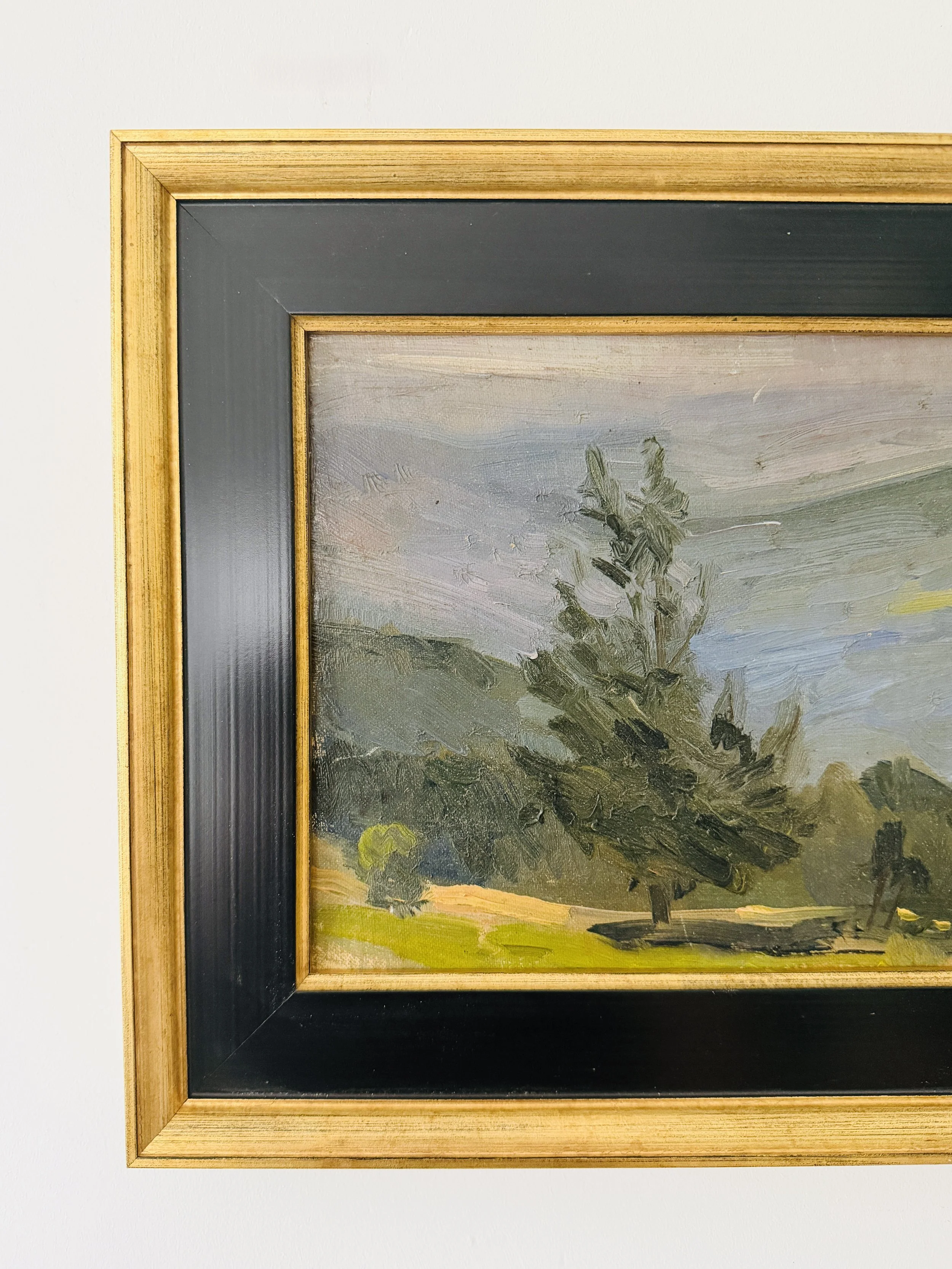 MATERI(A)NTIQUES SMALL MOODY LANDSCAPE PAINTING WITH EVERGREEN 528-A(7).jpg