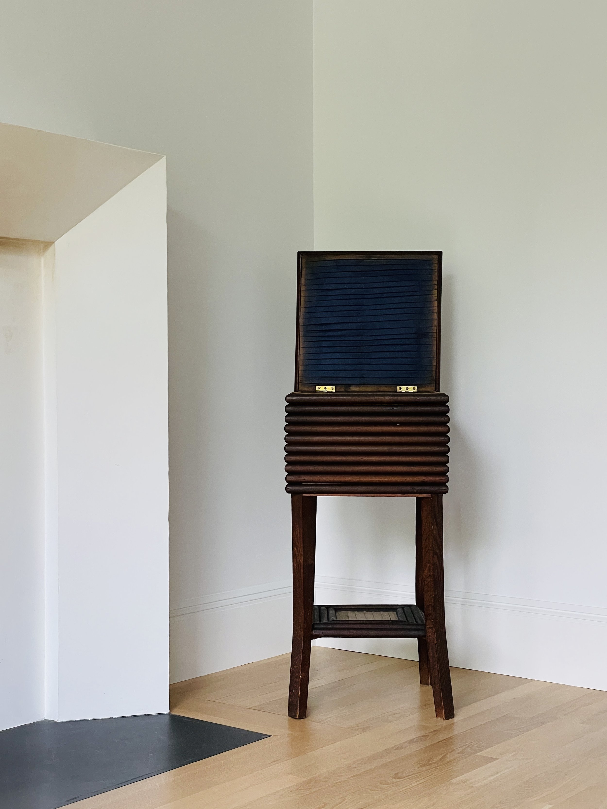 MATERI(A)NTIQUES TRAMP WOOD SIDE TABLE WITH INTERIOR TRAY(2).jpg