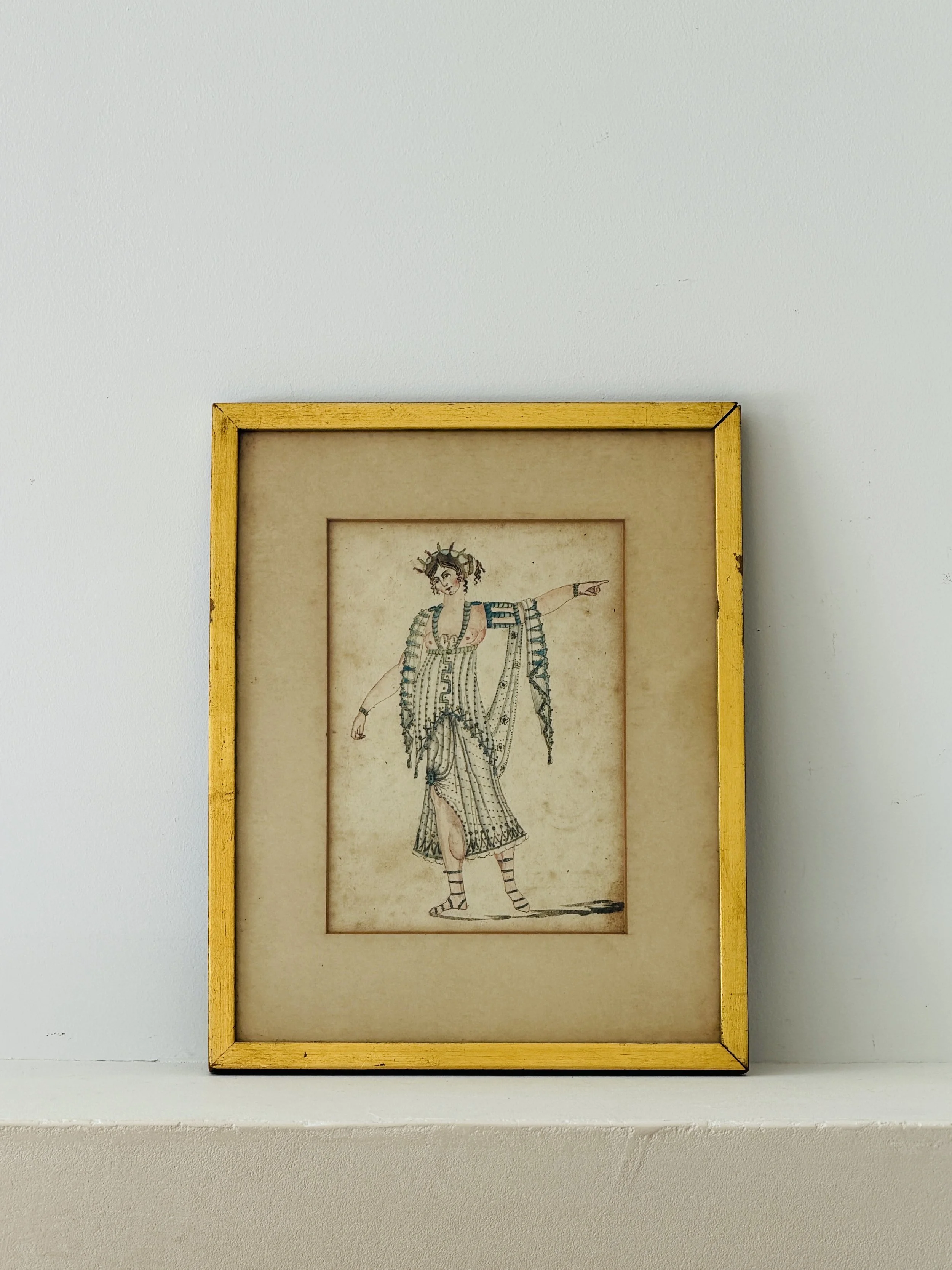 MATERI(A)NTIQUES SET OF 5 SMALL INDIAN PRINTS IN GOLD FRAMES.4.jpg