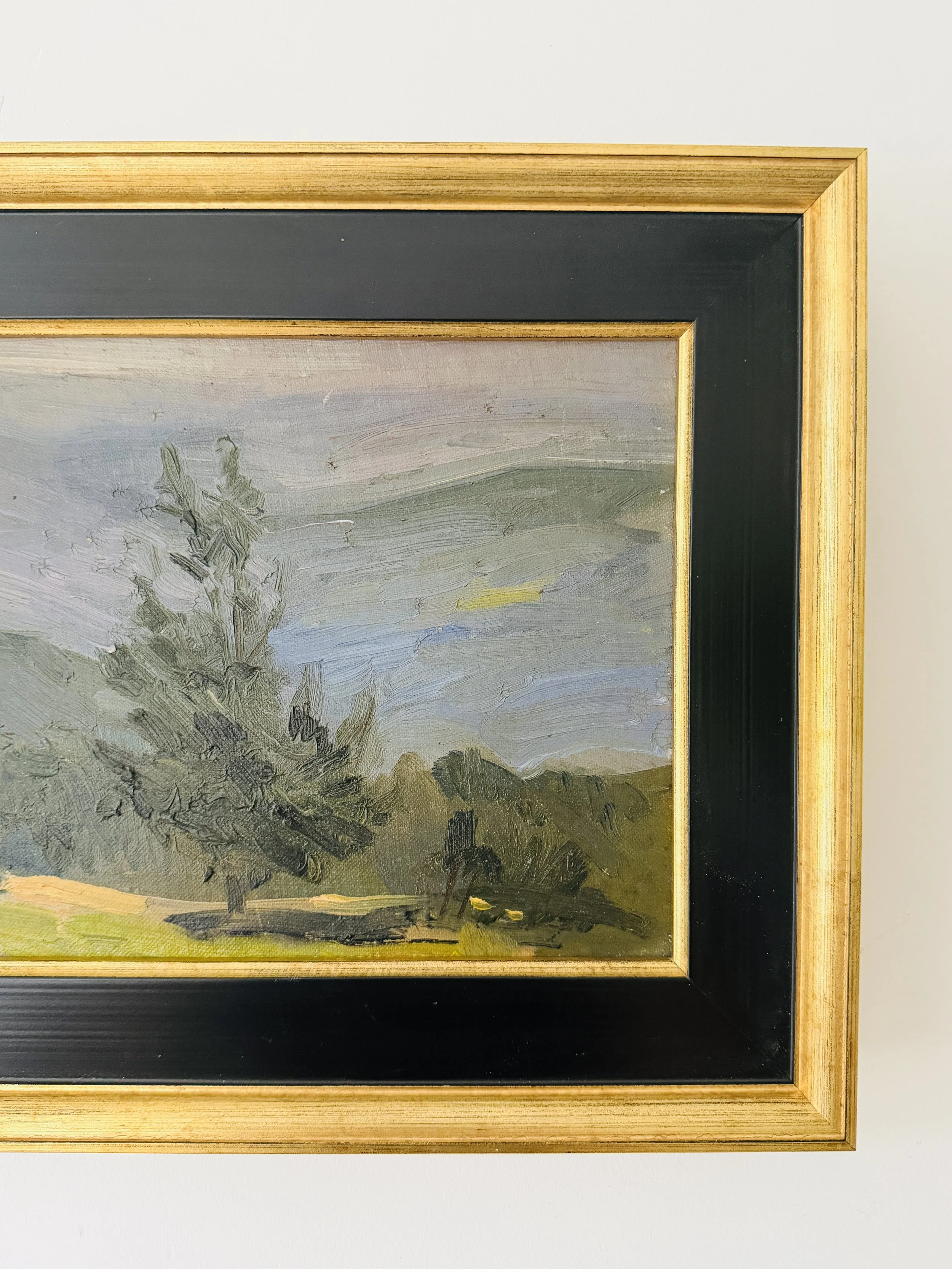 MATERI(A)NTIQUES SMALL MOODY LANDSCAPE PAINTING WITH EVERGREEN 528-A(8).jpg