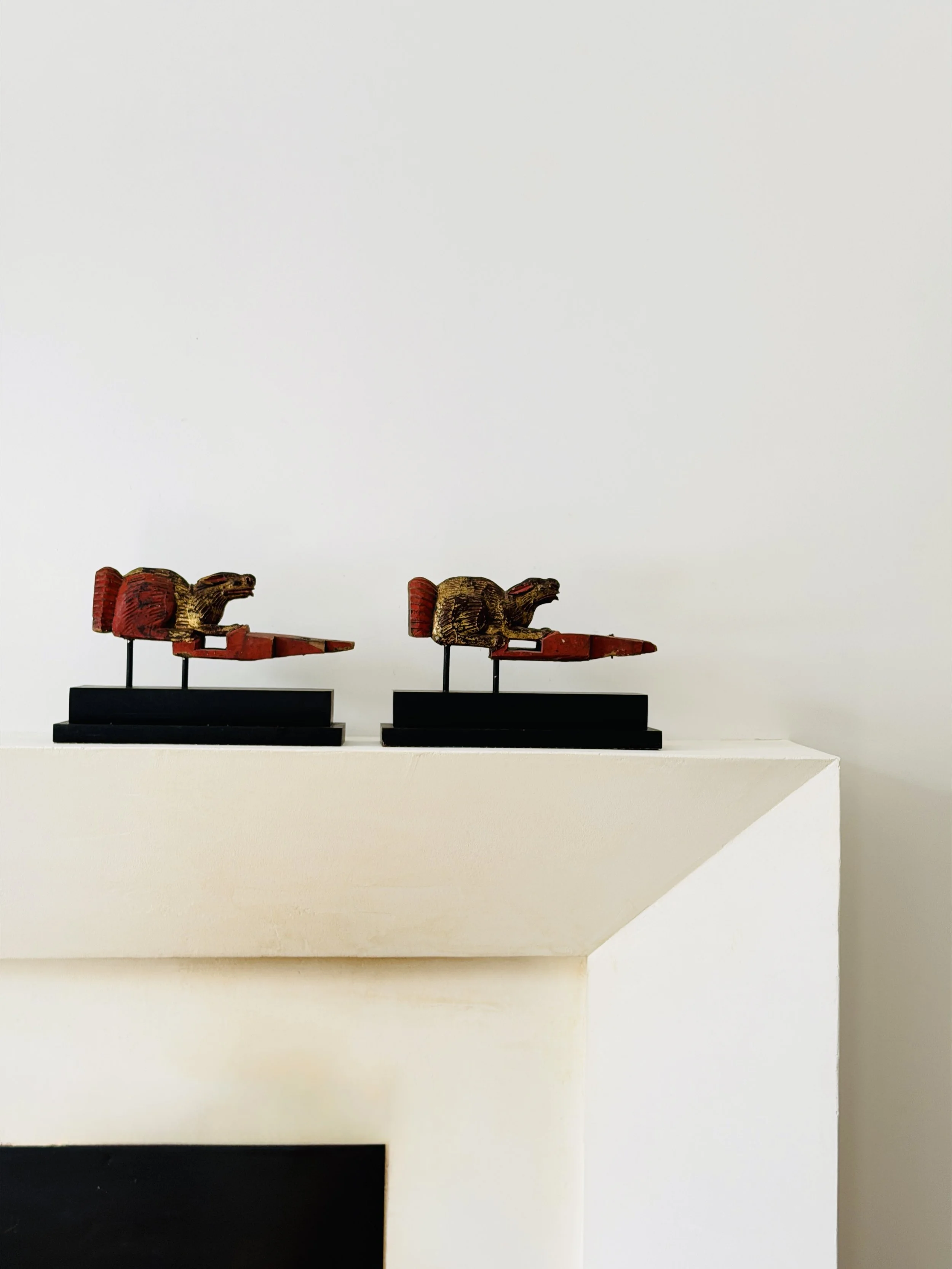 MATERI(A)NTIQUES PAIR OF BURMESE RED LACQUER AND GILT ARCHITECTURAL WOOD CARVINGS OF RUNNING RABBITS; LIKELY LATE 19TH, EALRY 20TH C.(8).jpg