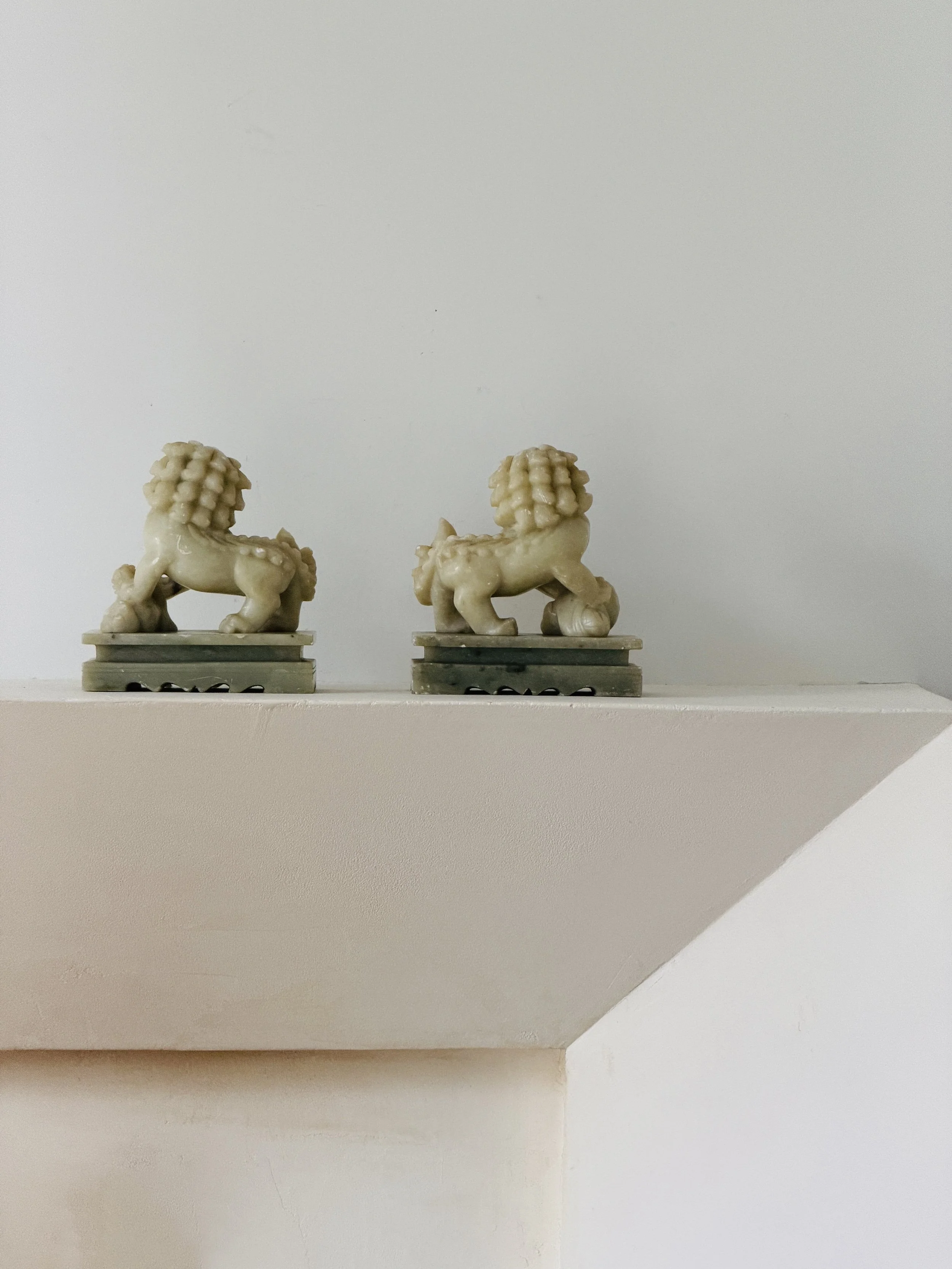 MATERI(A)NTIQUES SMALL PALE JADE FOO DOG SET.6.jpg