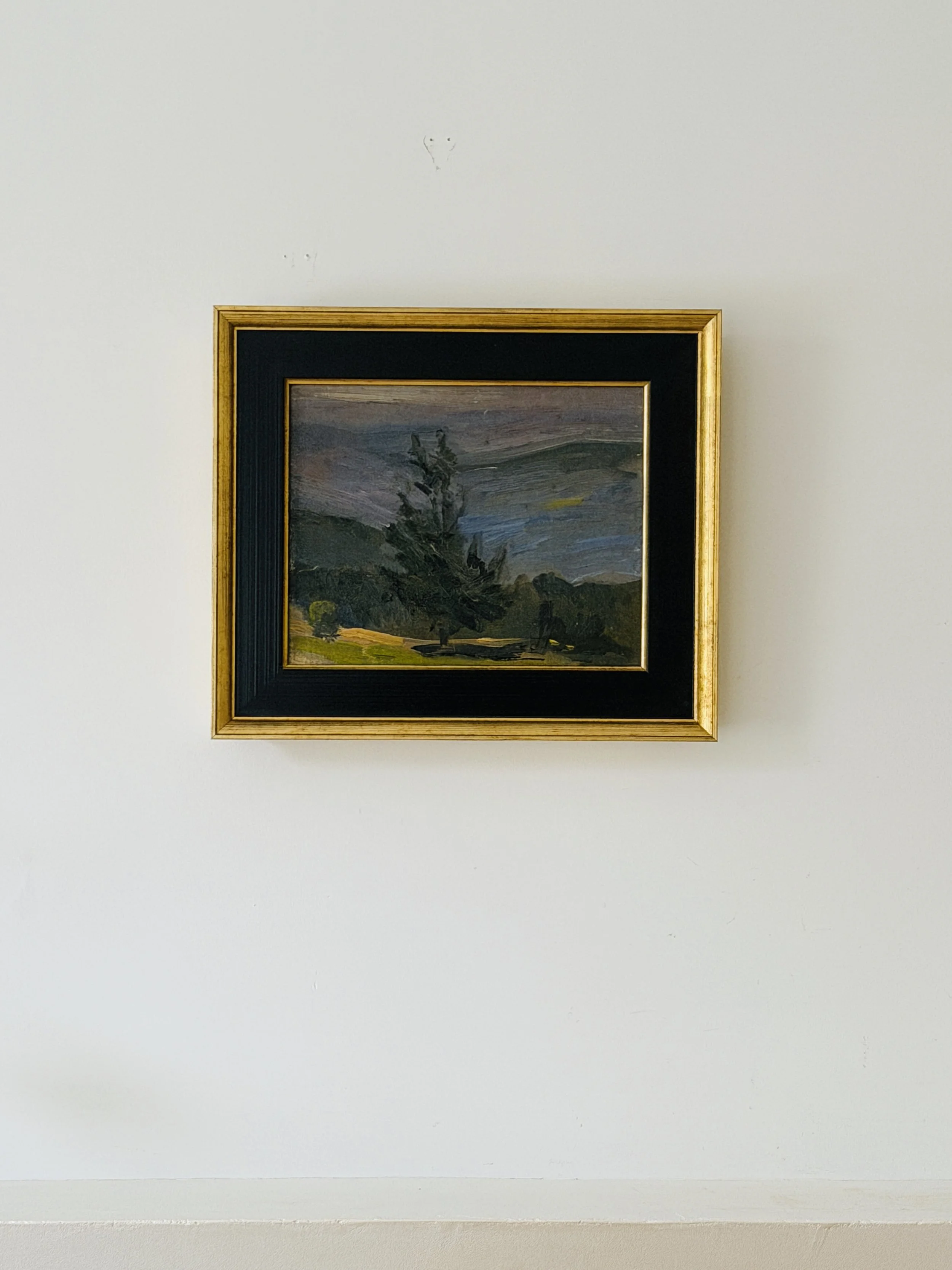 MATERI(A)NTIQUES SMALL MOODY LANDSCAPE PAINTING WITH EVERGREEN 528-A(2).jpg