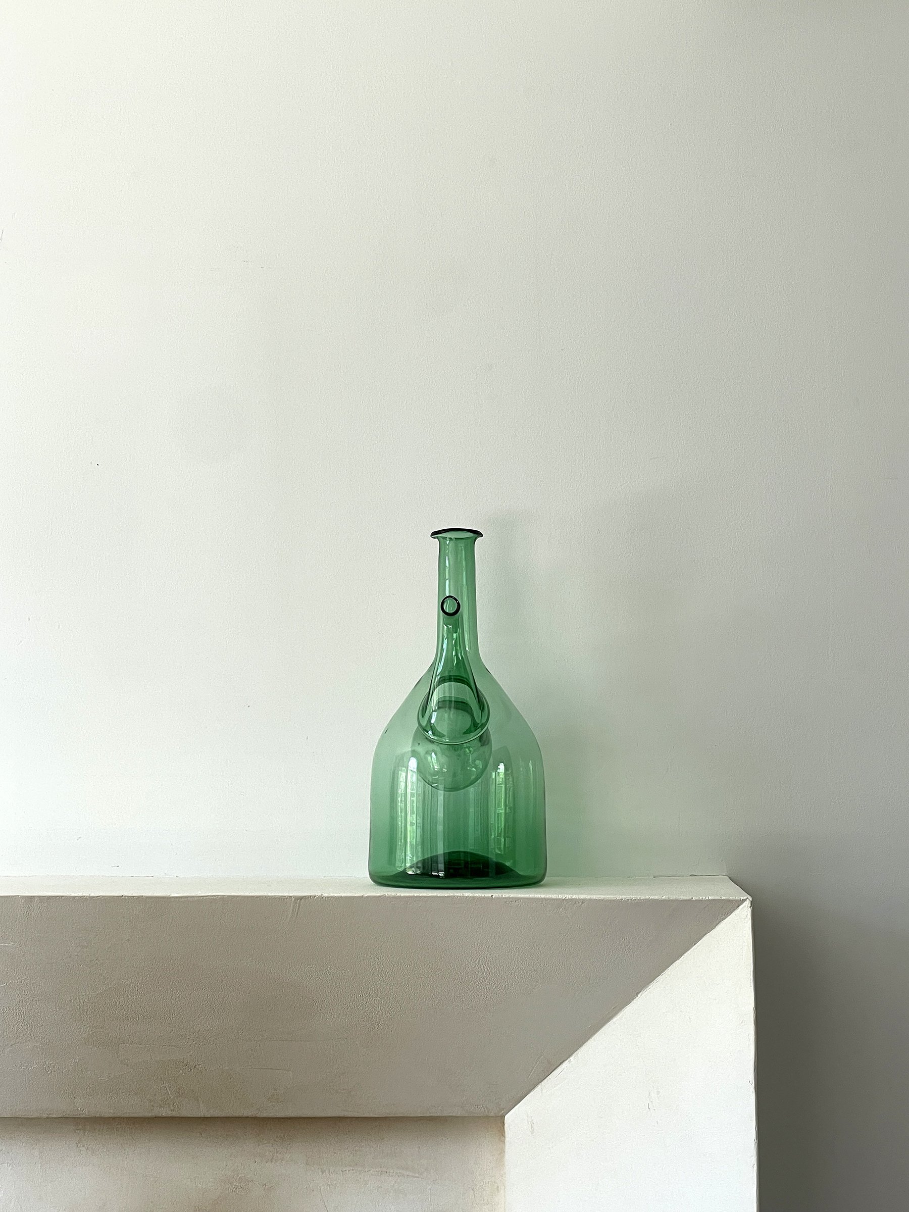 MATERI(A)NTIQUES LARGE GREEN GLASS PITCHER(3).jpg
