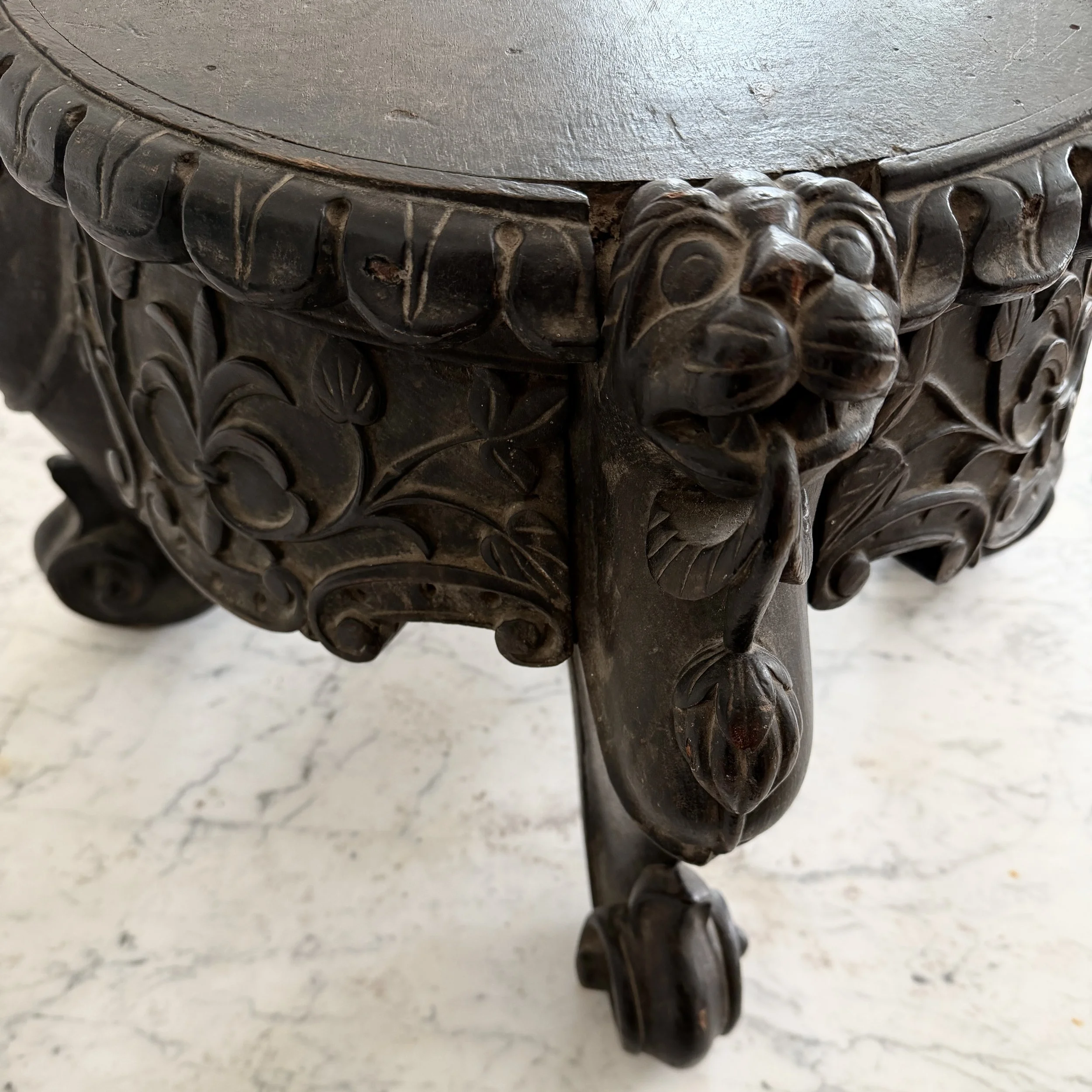 MATERI(A)NTIQUES CARVED TEAK FLOWER AND DRAGON OCCASIONAL TABLE(2).jpg