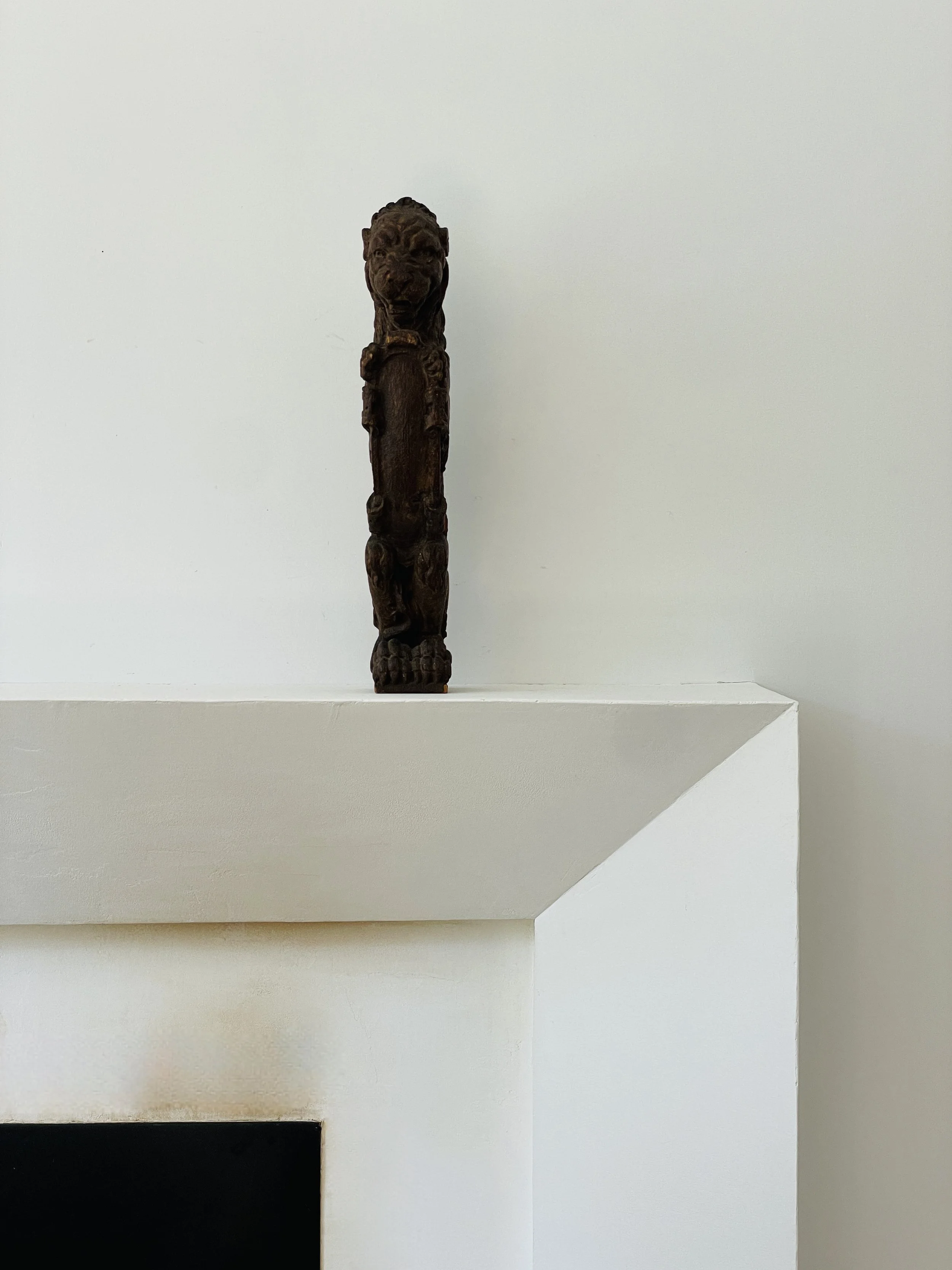 MATERI(A)NTIQUES TALL WOODEN ARCHITECTURAL LION CARVING.jpg