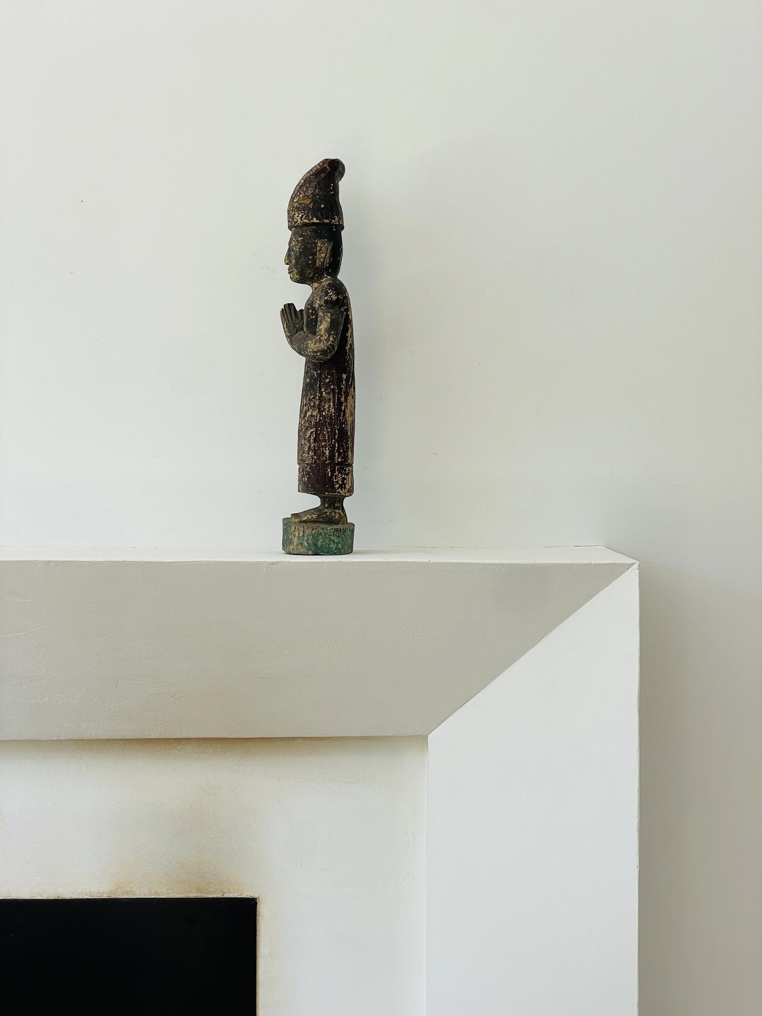 MATERI(A)NTIQUES TALL WOODEN BURMESE FIGURE STATUE WITH GREEN DETAILING(2).jpg