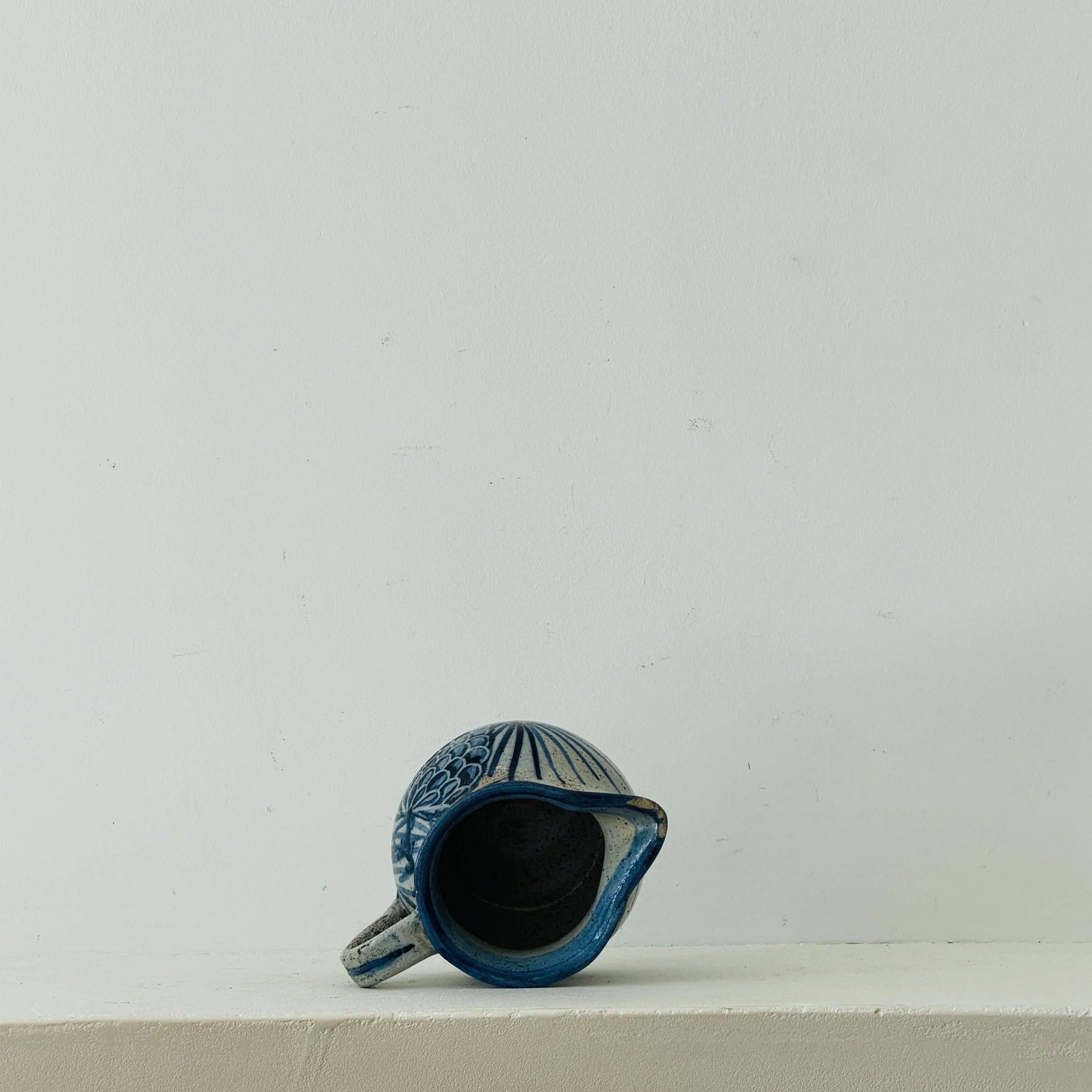 MATERI(A)NTIQUES SMALL INDIGO : STONEWEAR CERAMIC PITCHER.6.jpg