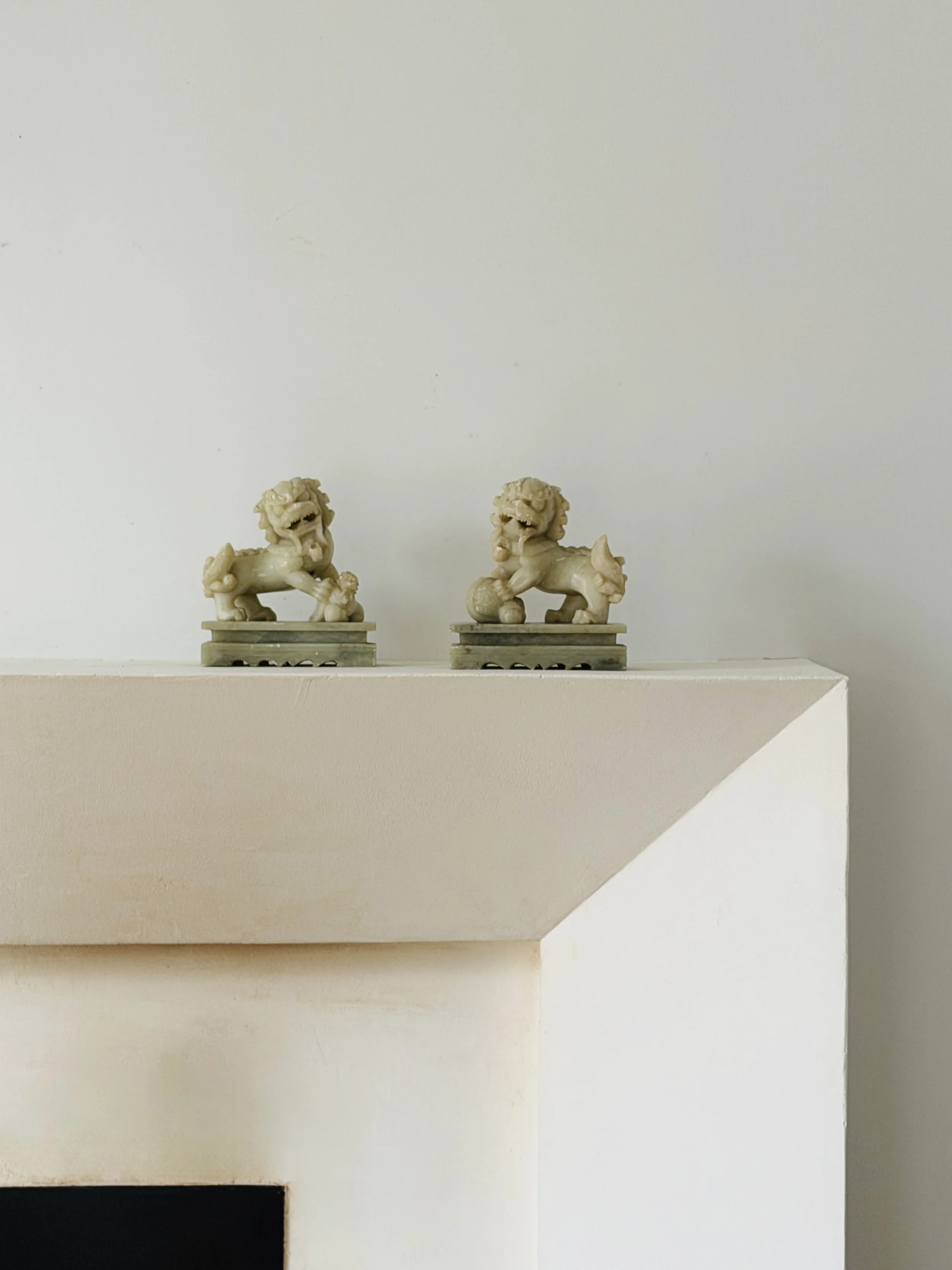 MATERI(A)NTIQUES SMALL PALE JADE FOO DOG SET.jpg
