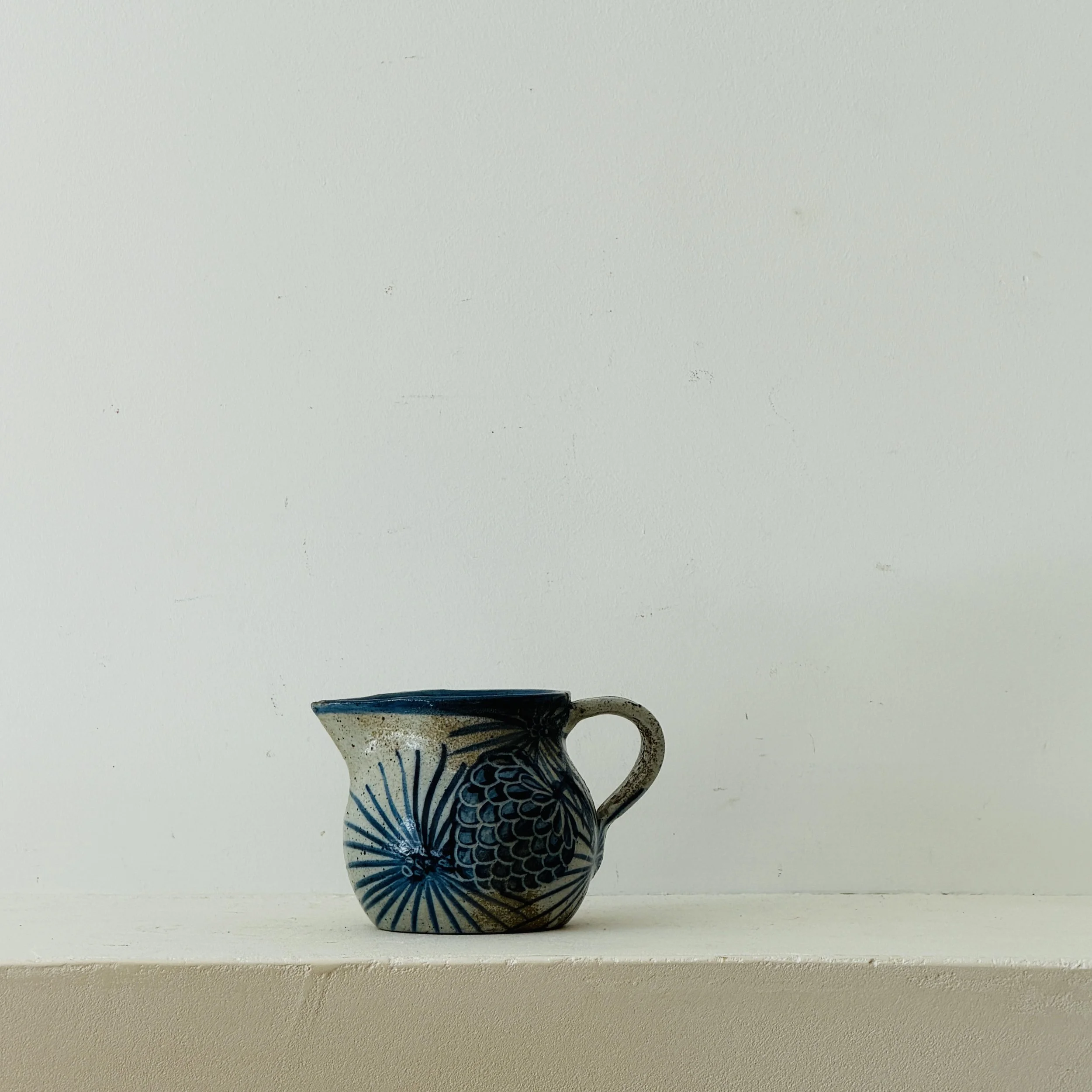 MATERI(A)NTIQUES SMALL INDIGO : STONEWEAR CERAMIC PITCHER.3.jpg