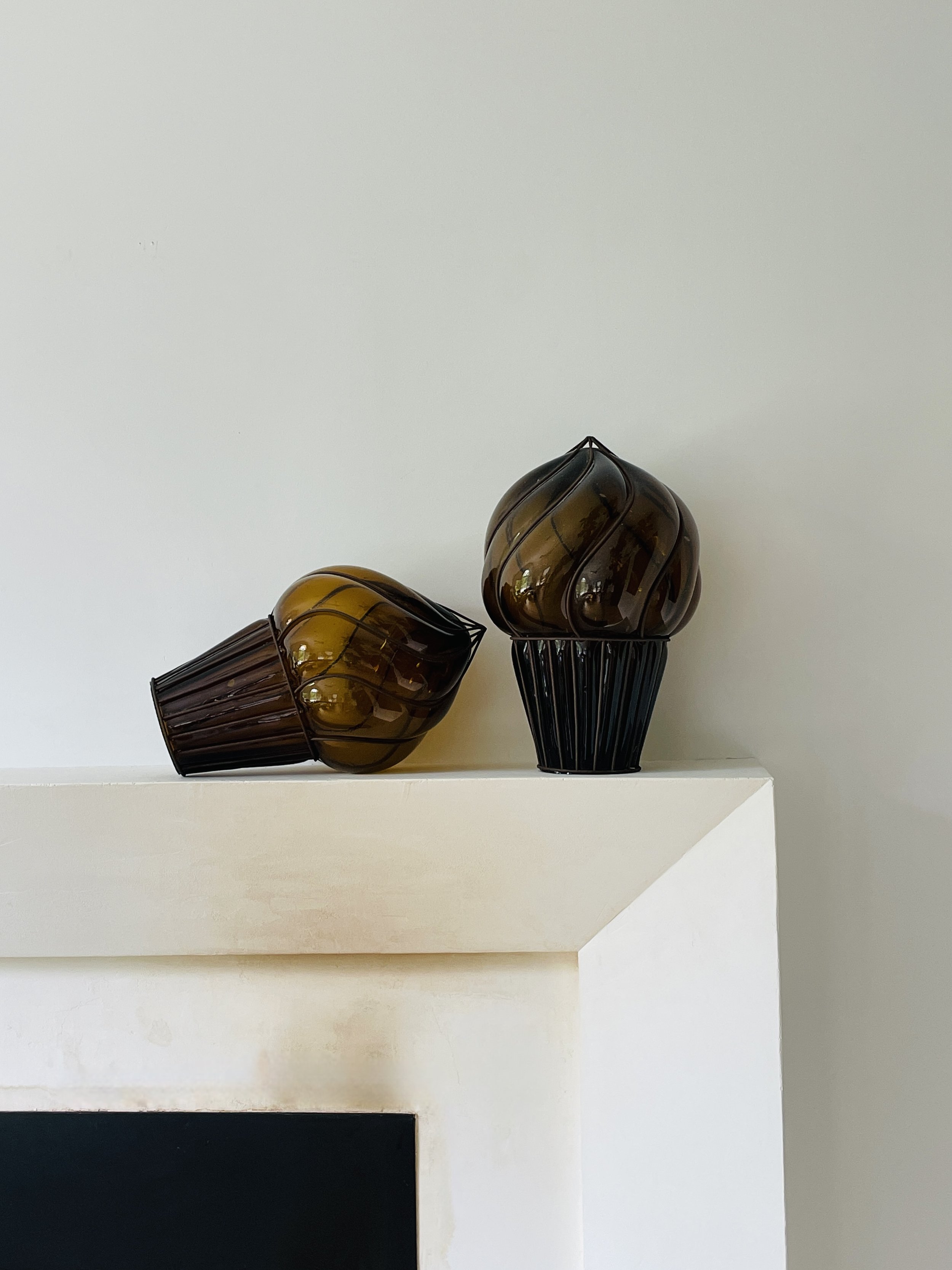 MATERI(A)NTIQUES SET OF 2 BLOWN GLASS AND METAL GLOBES(3).jpg
